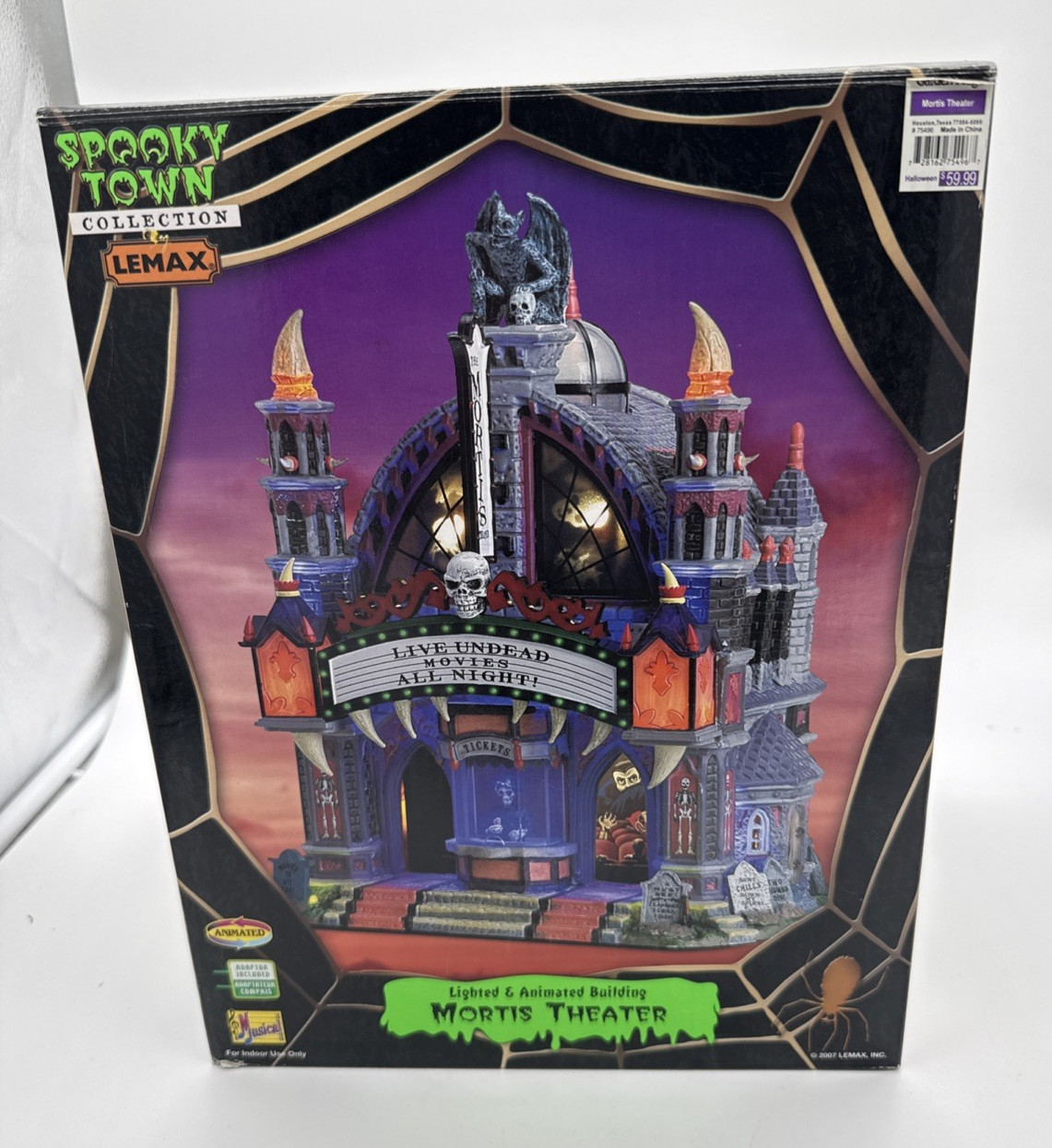 Retired – Lemax Spooky Town – Mortis Theater #75496 – Sights & Sounds See Video