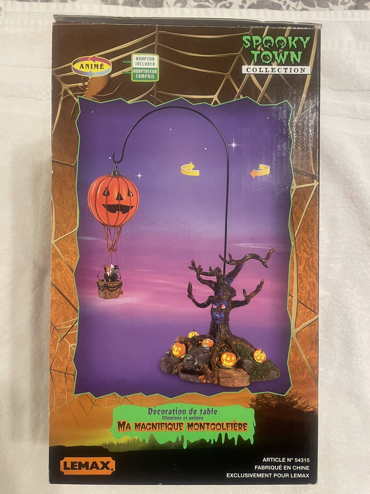 Lemax Spooky Town Creepy Tree Balloon Lighted Animated Pumpkin Balloon Ride