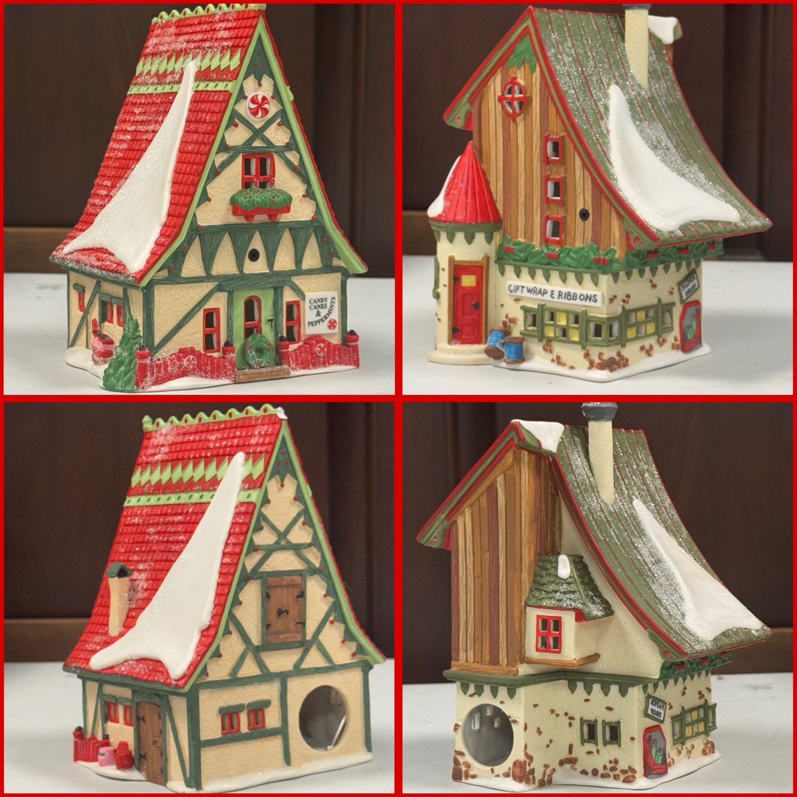 Department 56 North Pole Series Gift Wrap & Ribbons-Candy Cane & Peppermint Shop