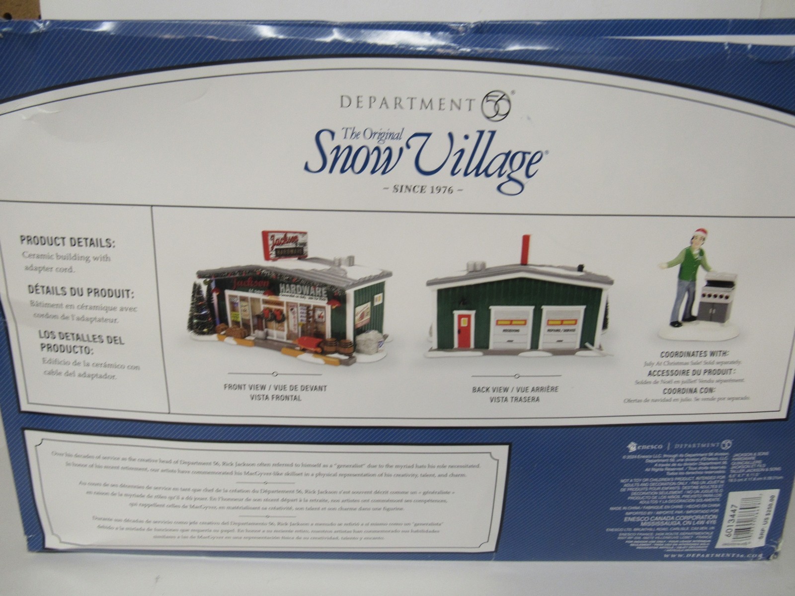 Dept 56 Snow Village Jackson & Son Hardware 6013447 New Torn Box Ships Free