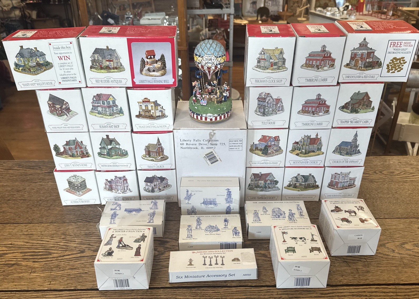 Vintage Lot Of 30+ LIBERTY FALLS VILLAGE Collection In Boxes