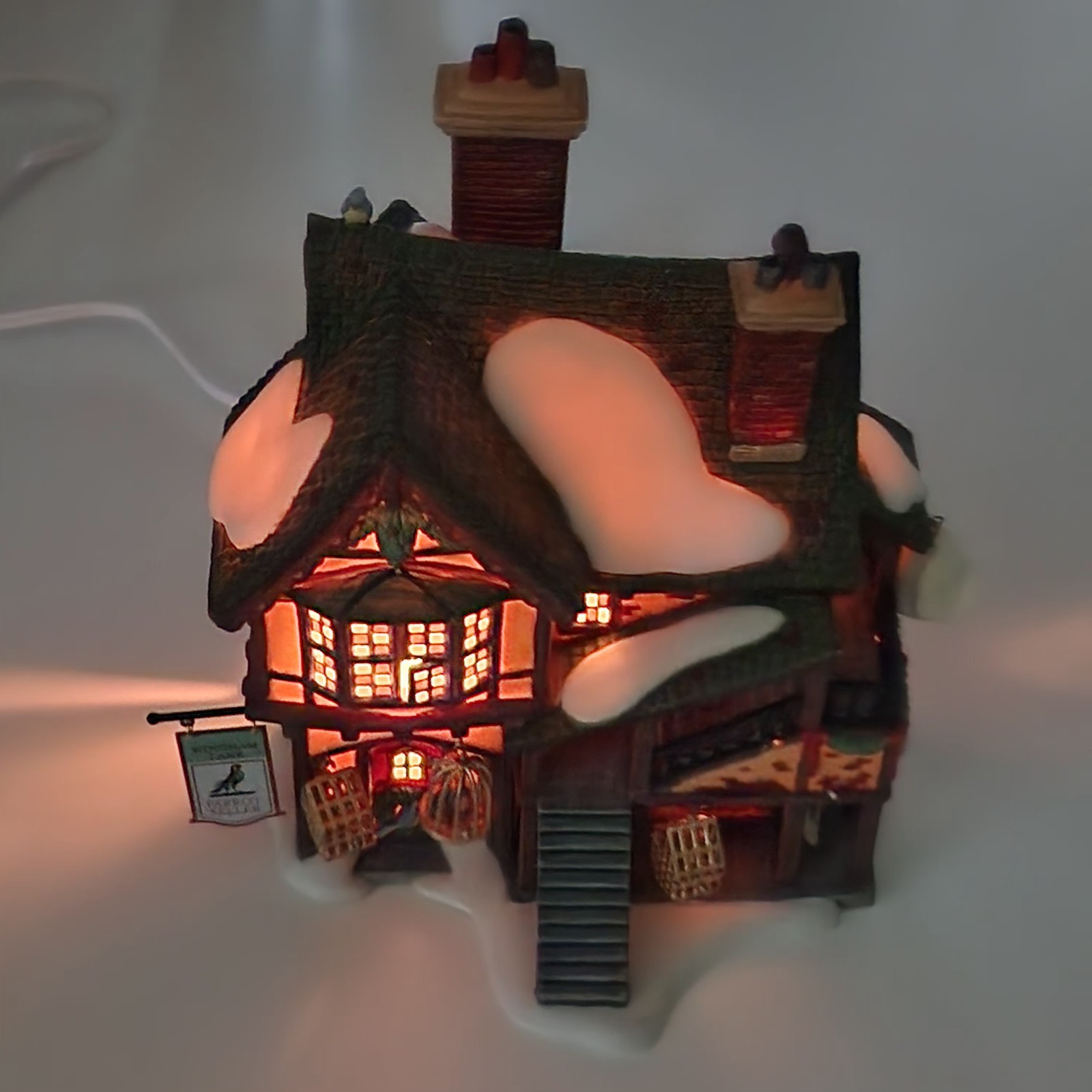 Dept 56 Wingham Lane Parrot Seller Light Cages Sign Orig Box & Foam READ BLUE