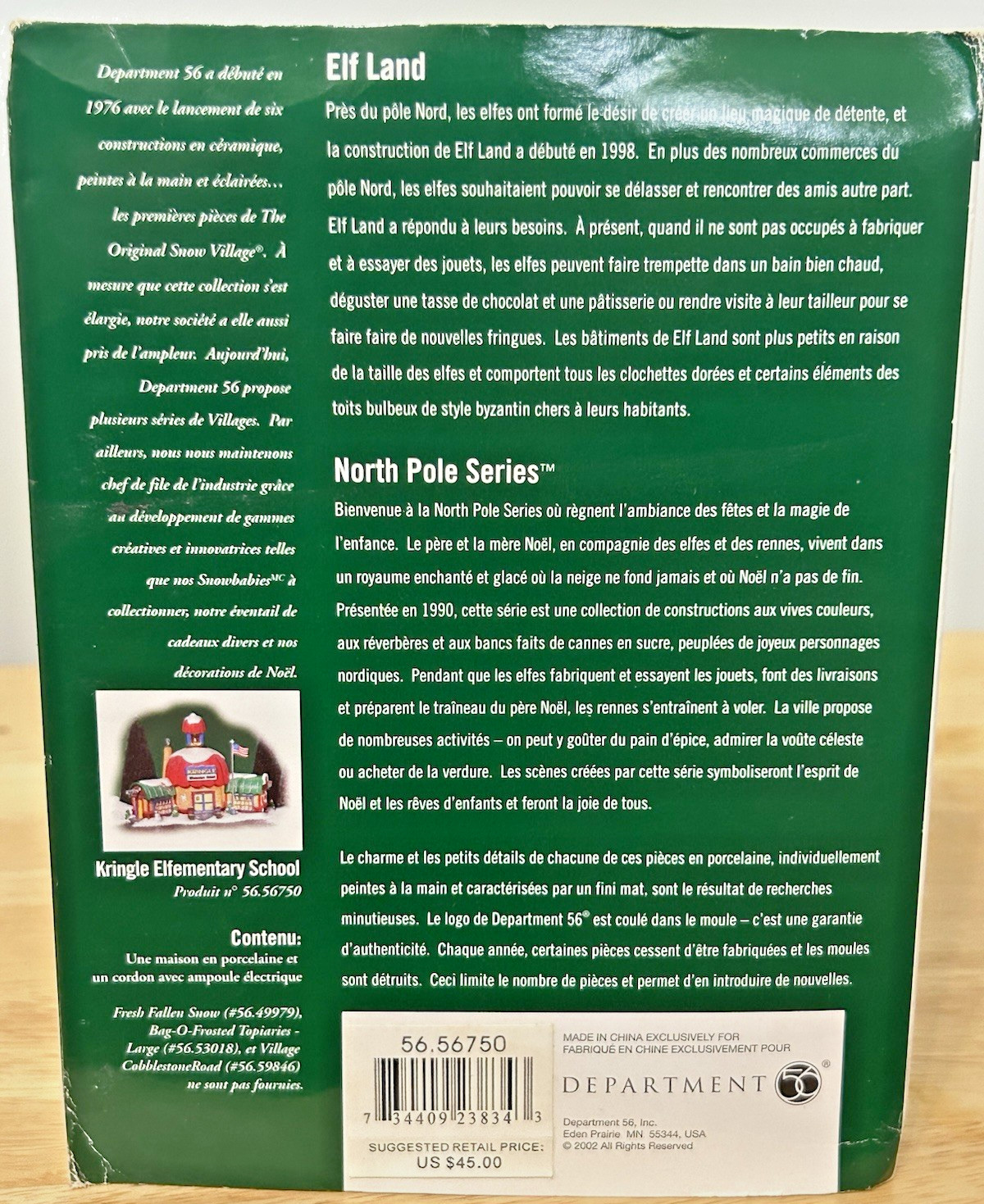 Department 56 North Pole Series Kringle Elementary School Village 2002