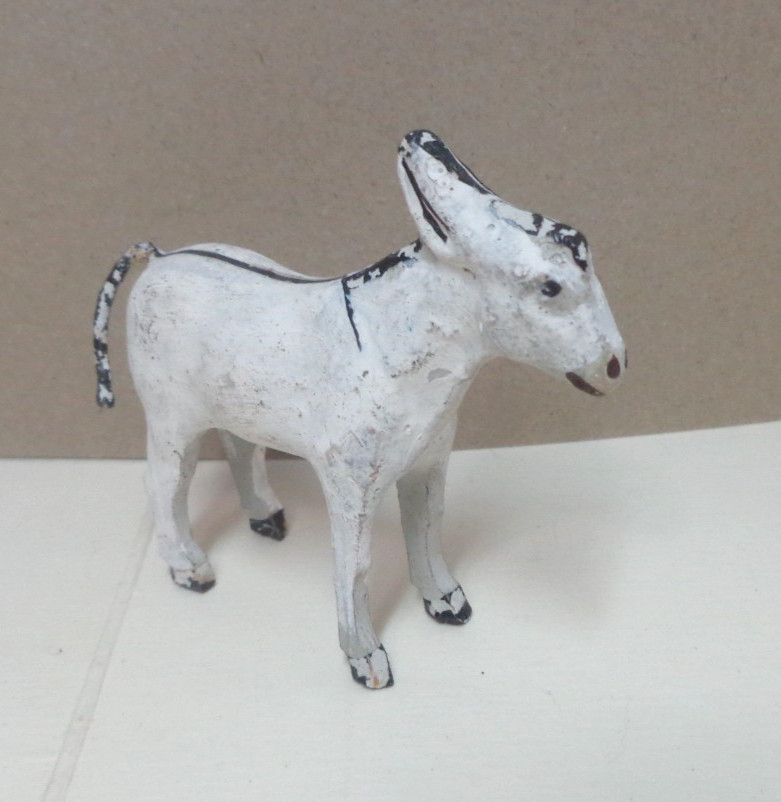 VINTAGE STICK LEG DONKEY FOR PUTZ NATIVITY CHRISTMAS SET 3″