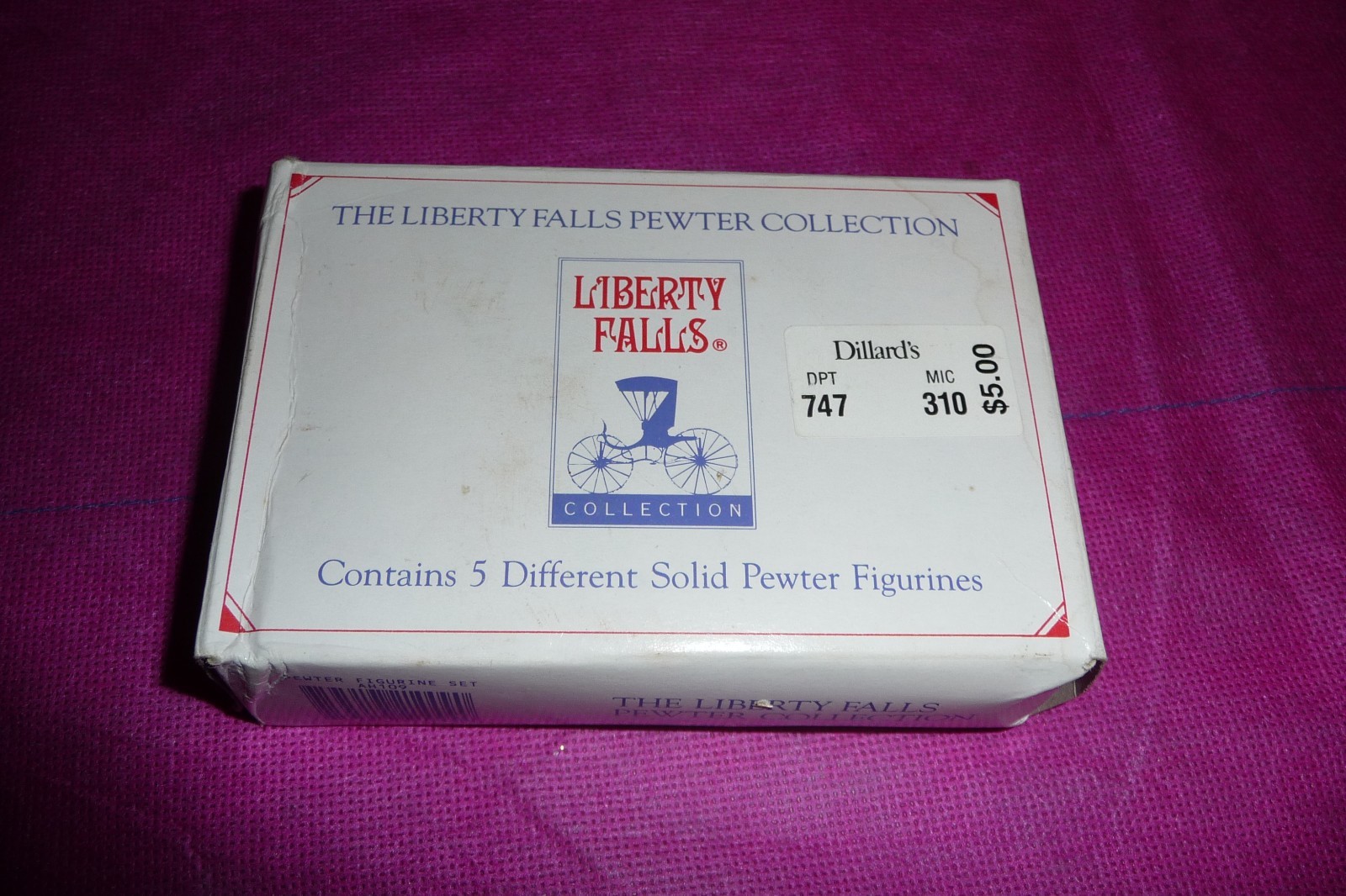 Vintage The Liberty Falls Pewter Collection AH109 5 figurines with box 1996