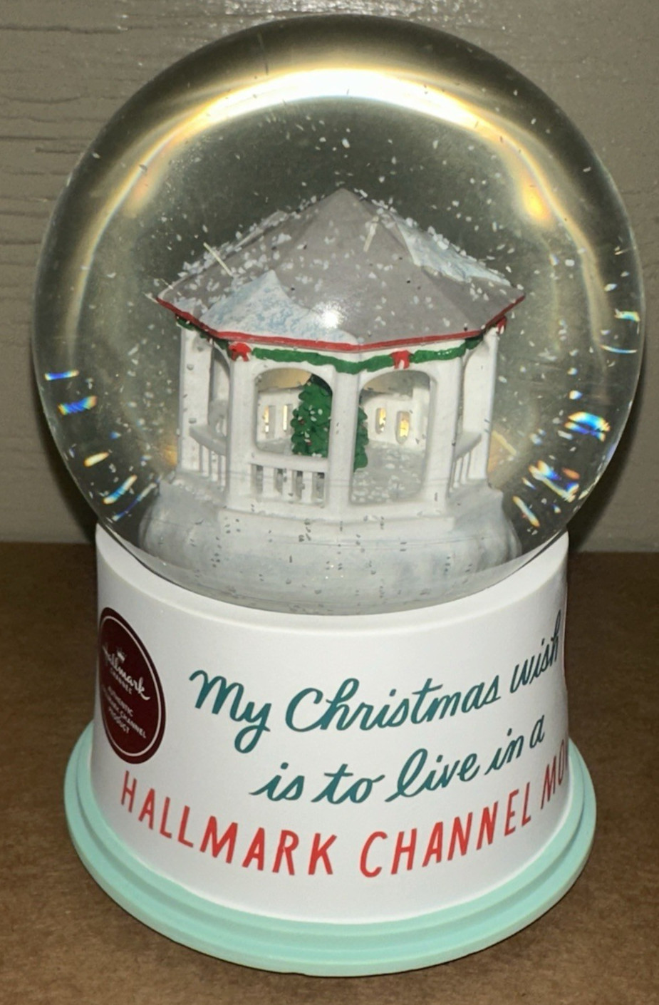 Hallmark Channel My Christmas Wish Gazebo Musical Water Snow Globe NEW NOS 2022