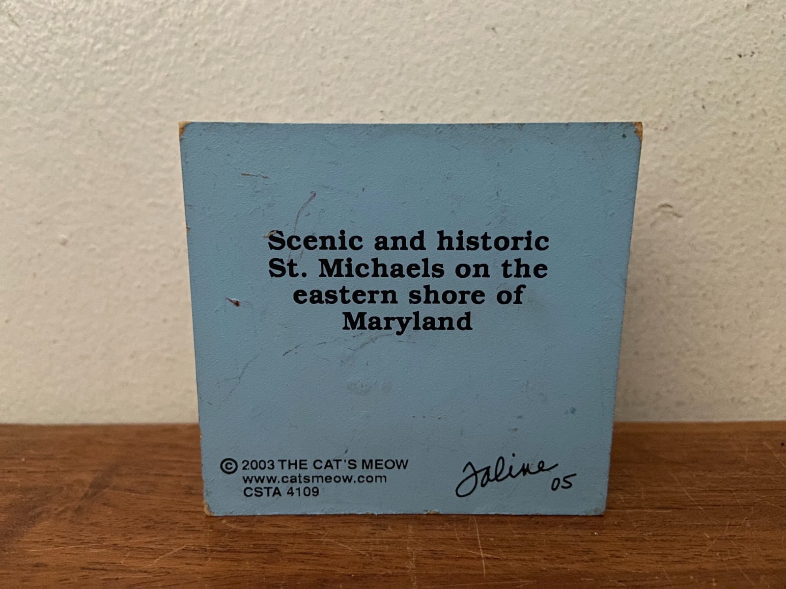 2003 Cats Meow Village Welcome To St Michaels, Maryland MD Signed SHELF SITTER
