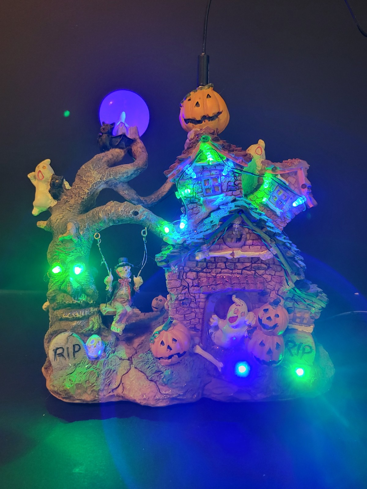 LED Product 12 Target Halloween Village Haunted Tree House Flying Witch READ