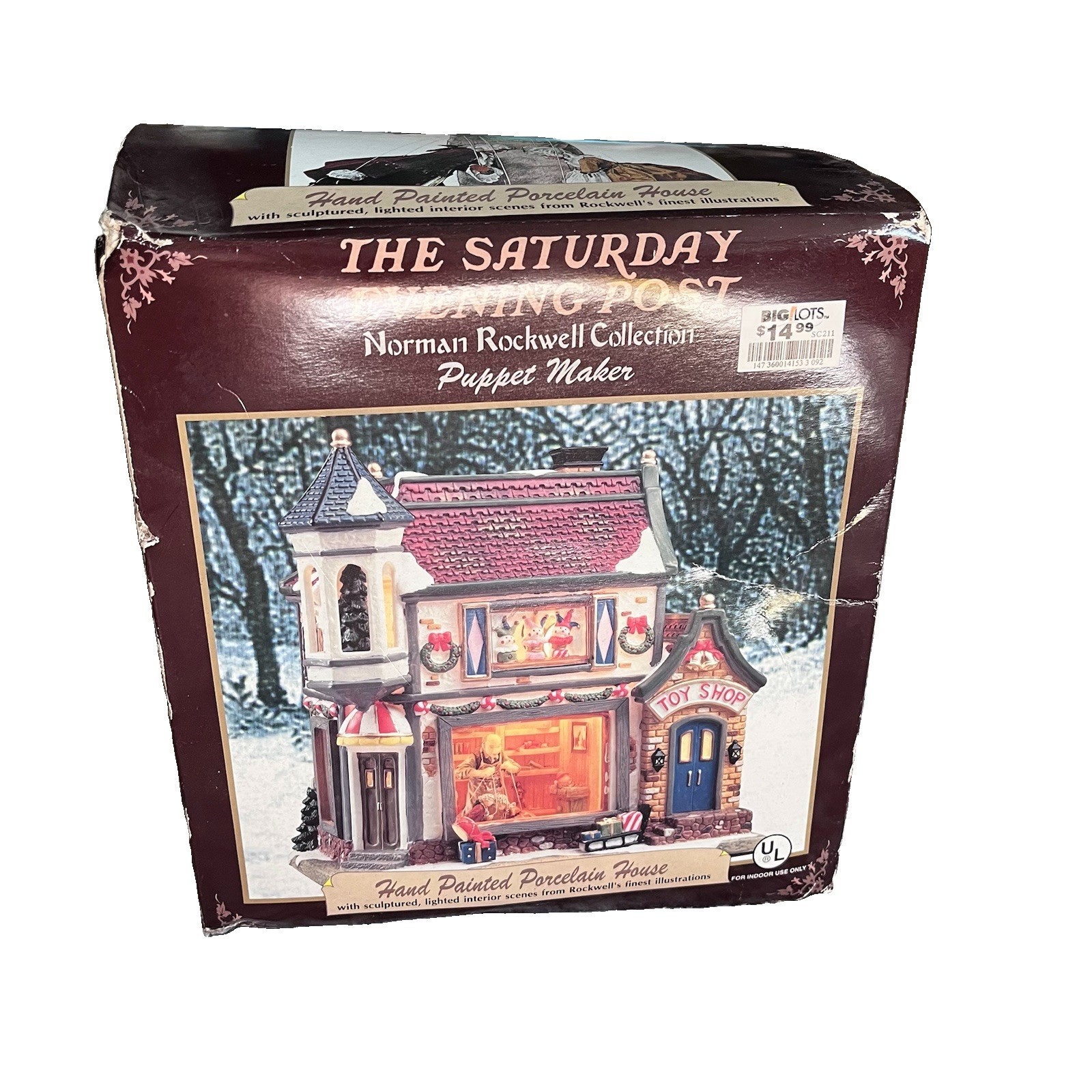 Saturday Evening Post Norman Rockwell Puppet Maker House Light Christmas Village