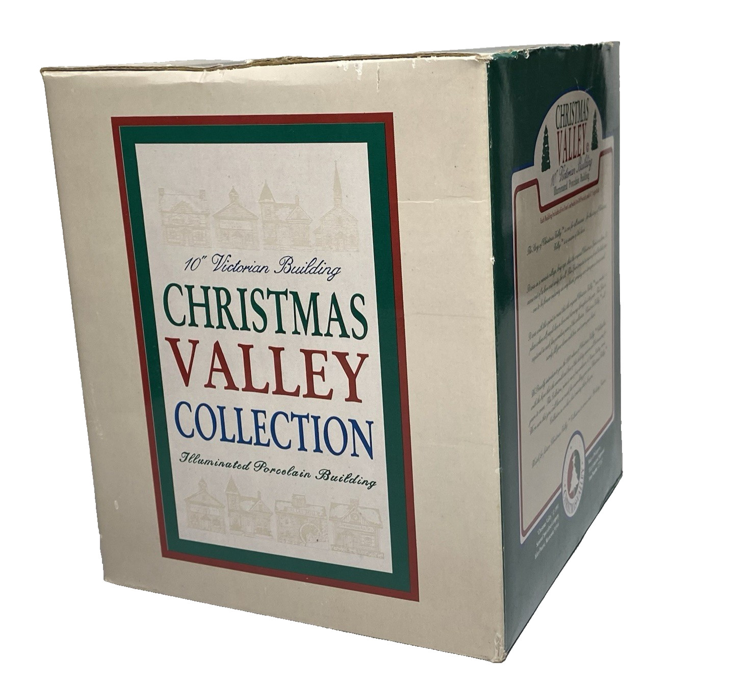 Christmas Valley Collection 10″ Illuminated Porcelain Victorian Store Shop 1991