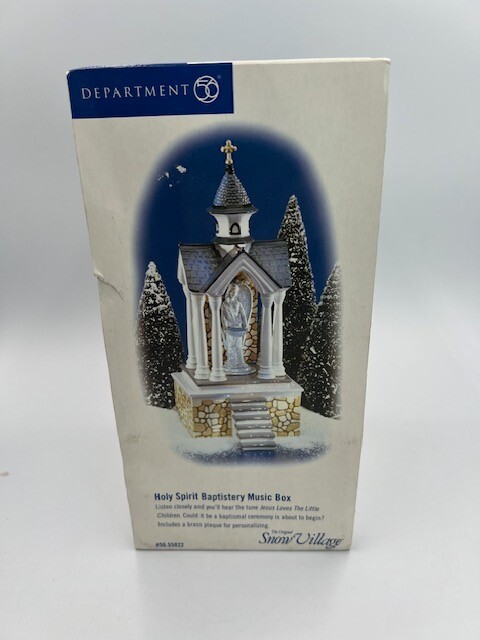 DEPT 56 SNOW VILLAGE HOLY SPIRIT BAPTISTERY MUSIC BOX 55022 – New