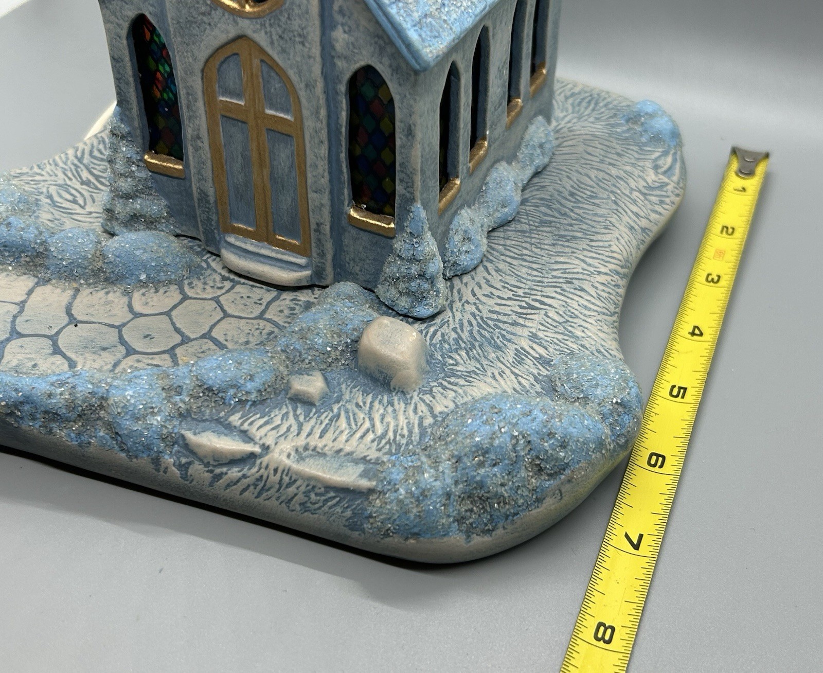 Vintage Scioto Painted Ceramic Church Chapel ~ Light Up Snow Village Christmas
