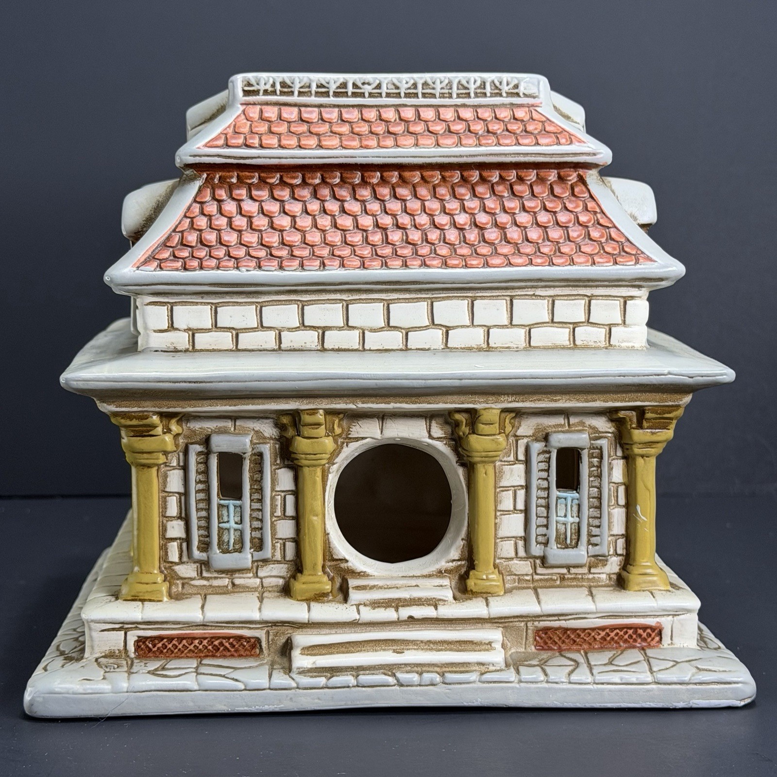 Lefton Colonial Village Lighted House “Library” By Byron Wood With Light Cord
