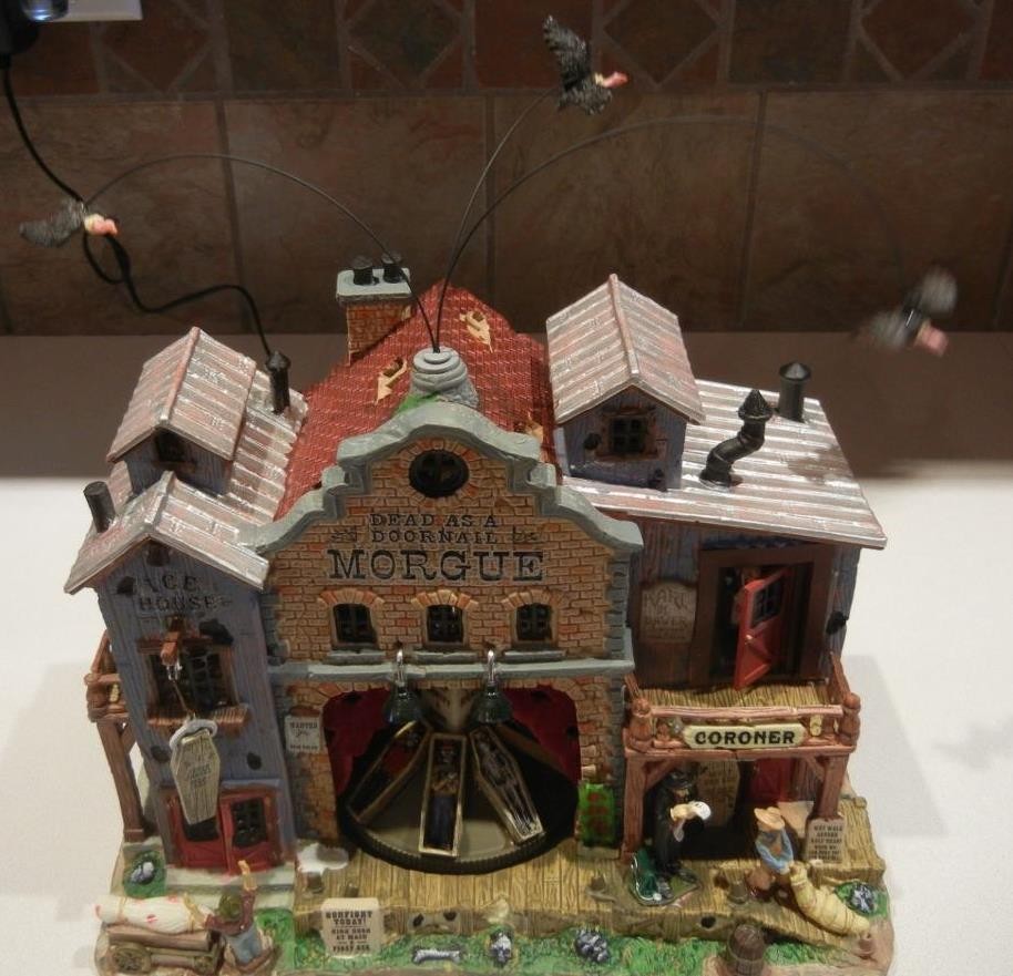Lemax Spooky Town Dead As A Doornail Morgue Lighted Animated Musical 2008 Retire