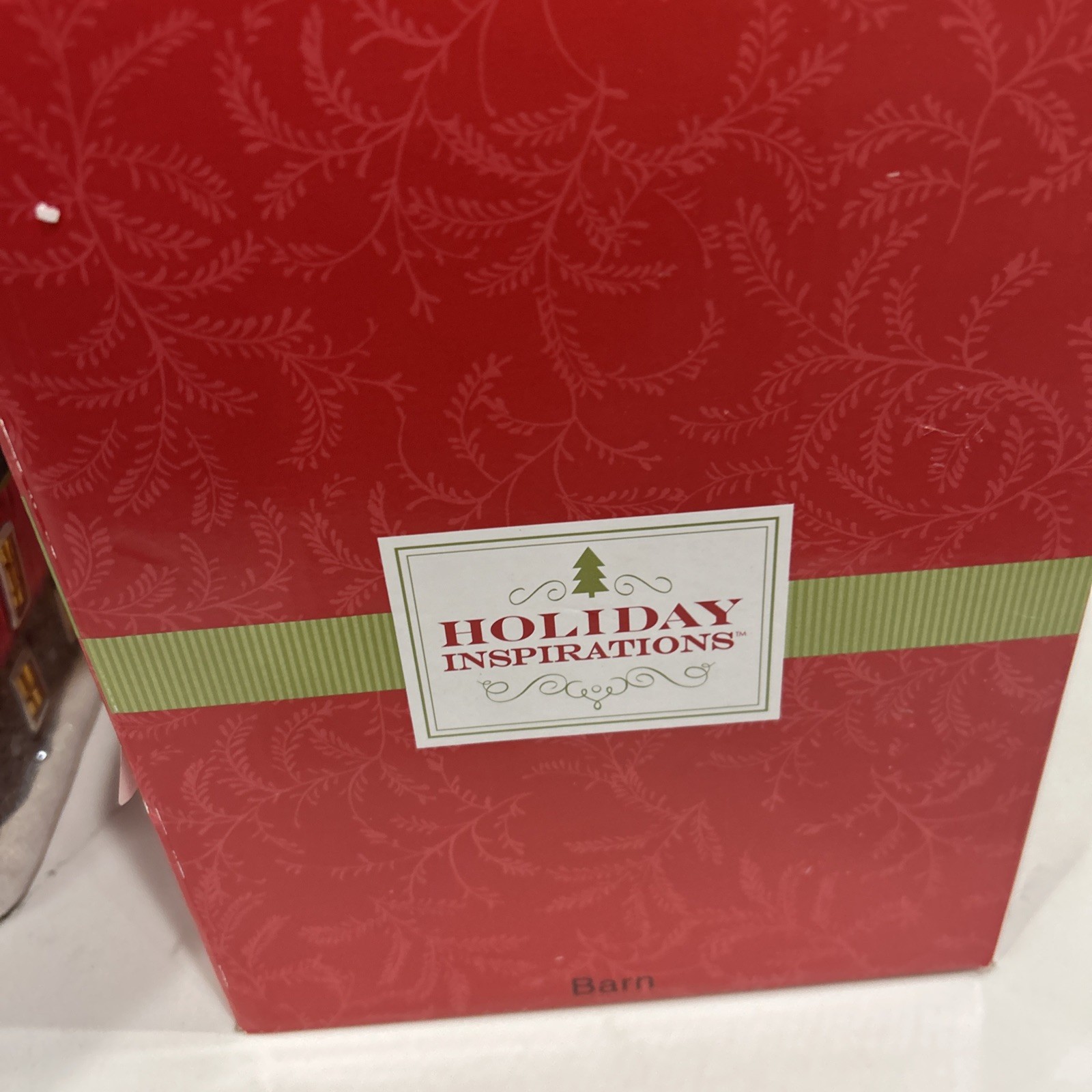 Holiday Inspirations Red Barn, Christmas Village 2012 Porcelain Lighted Building