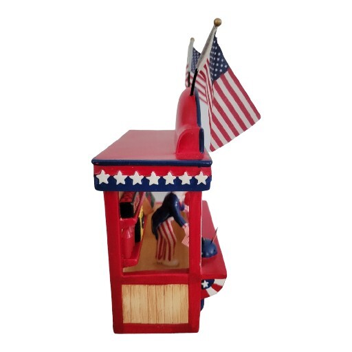 Dept. 56 Snow Village Uncle Sam’s Fireworks Stand Set of 2 Retired 1998 July 4