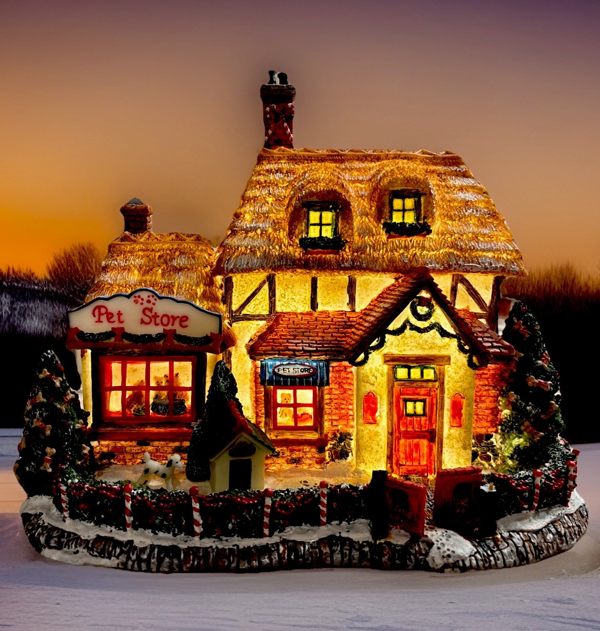 Sugarplum Valley O’Well Christmas 2005 Limited Edition Lighted Deluxe Pet Store