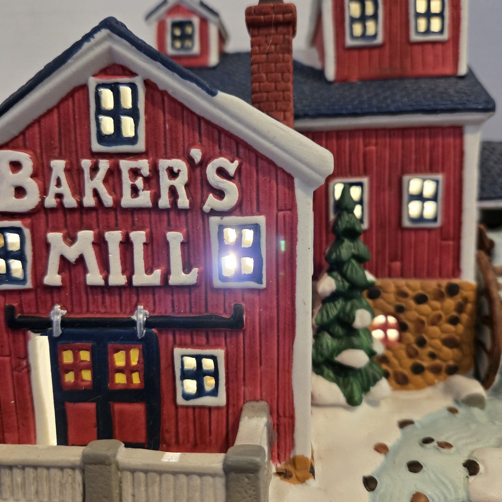 Lemax 1997 Baker’s Mill Harvest Crossing 75240 Water Wheel Rare W Orig. Box