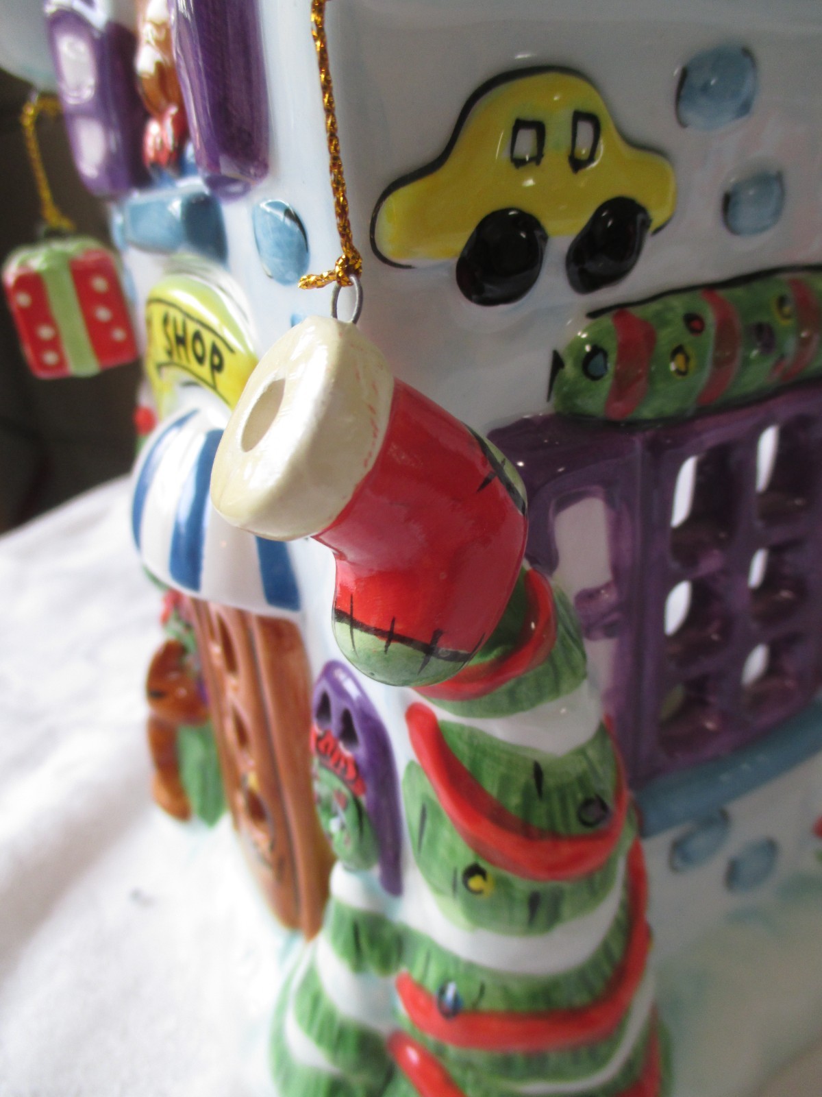 Elements TOY SHOP Christmas Tea-Light CANDLE HOLDER~Holiday Village~Ceramic