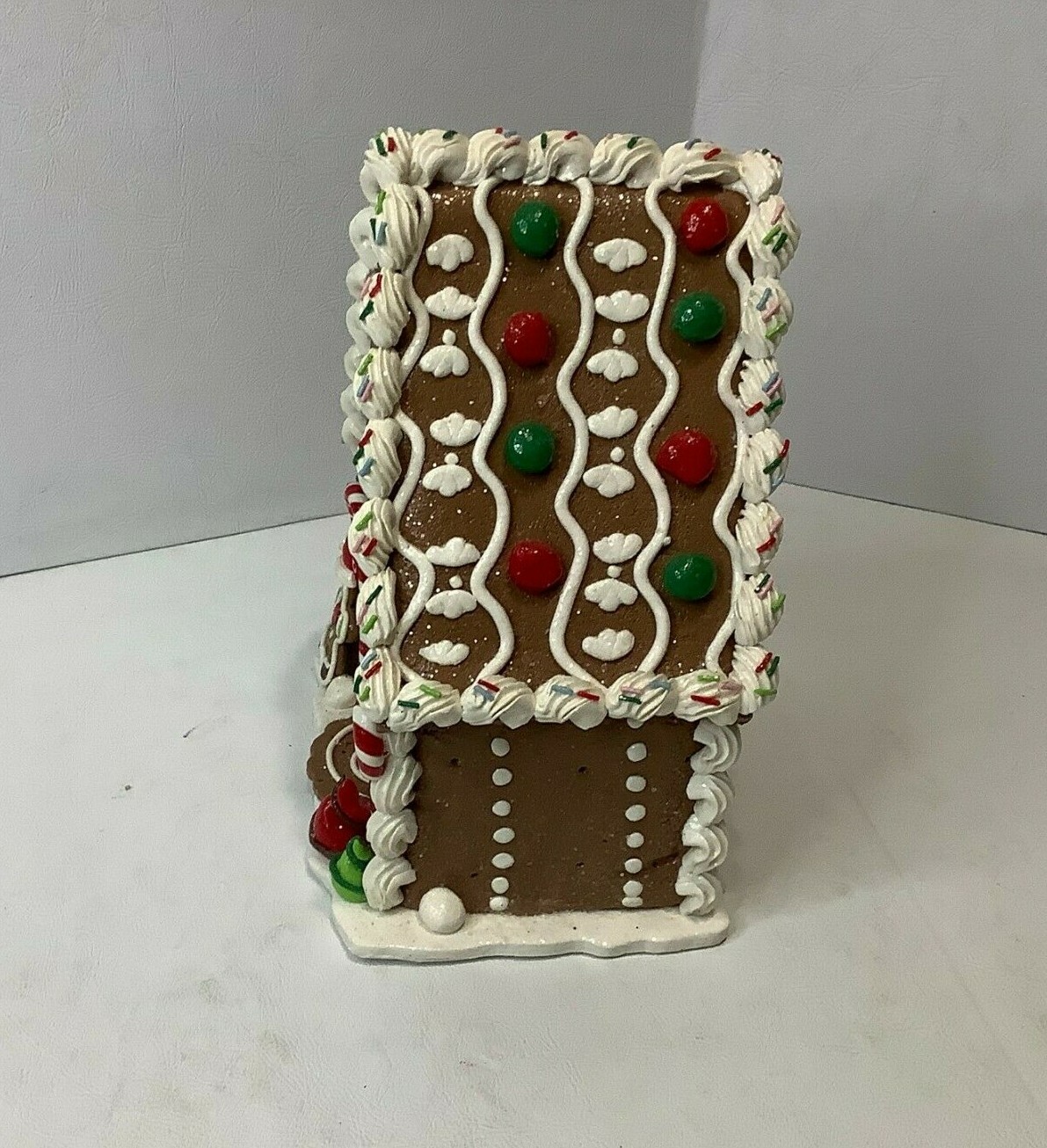 St Nicholas Square Christmas Realistic Gingerbread House Candy Tabletop Display