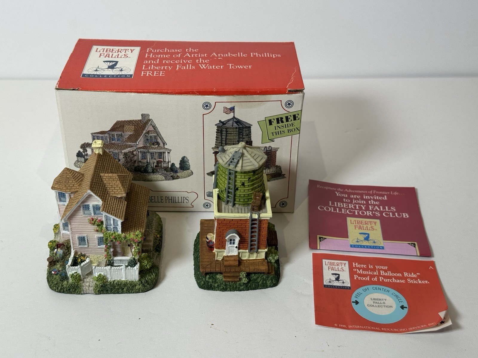 Liberty Falls Water Tower & Home Of Artist Annabelle Phillips AH152 & AH173 1998