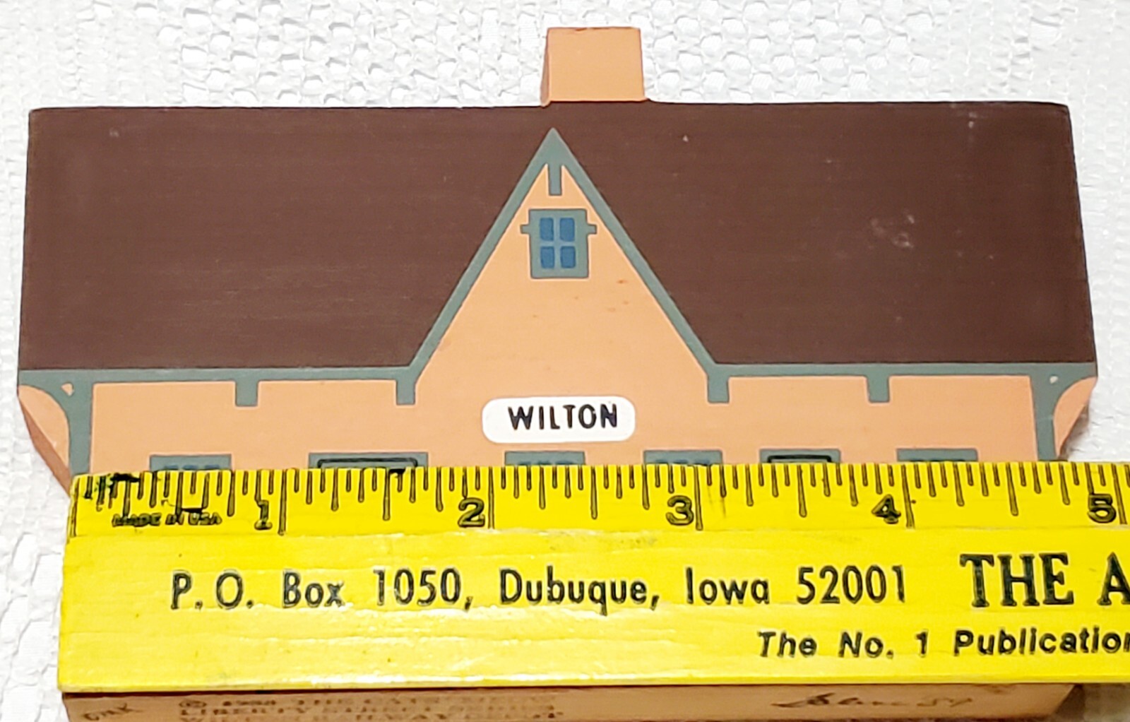 Lot of 4 The Cats Meow 1987 & 1988 Wood Shelf Sitter Post Office & Telegraph Vtg