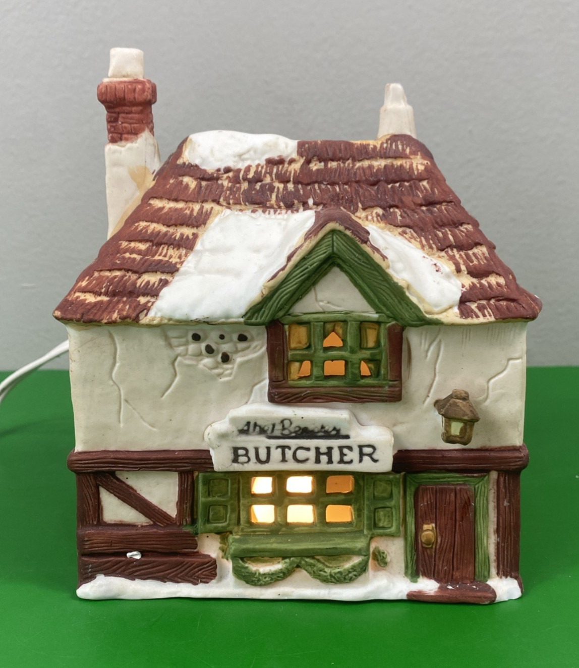 Department 56 Shops of Dickens Village Series Abel Beesley Butcher Shop Retired