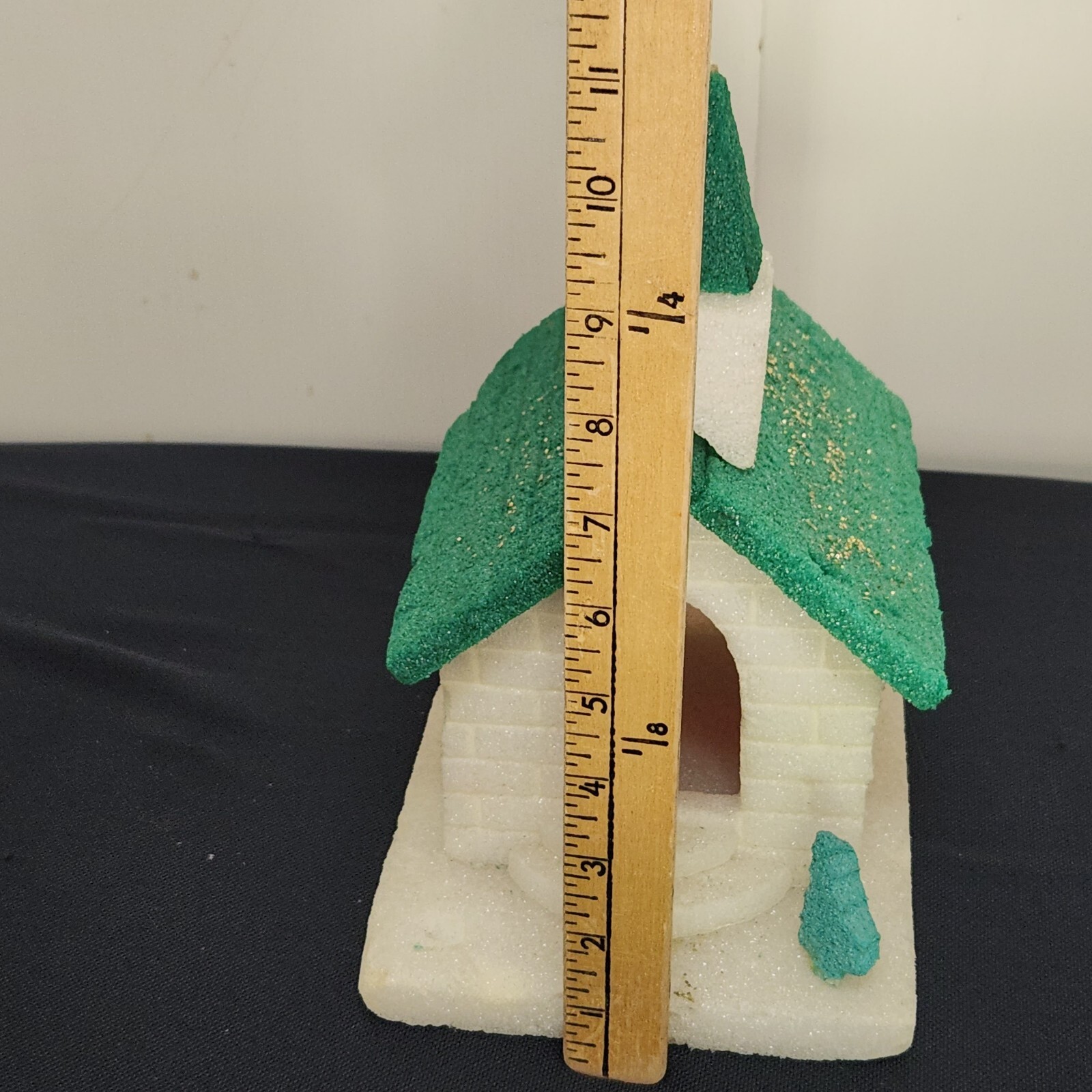 Vintage Styrofoam Handmade White Christmas Church Steeple Mantle Train Platform
