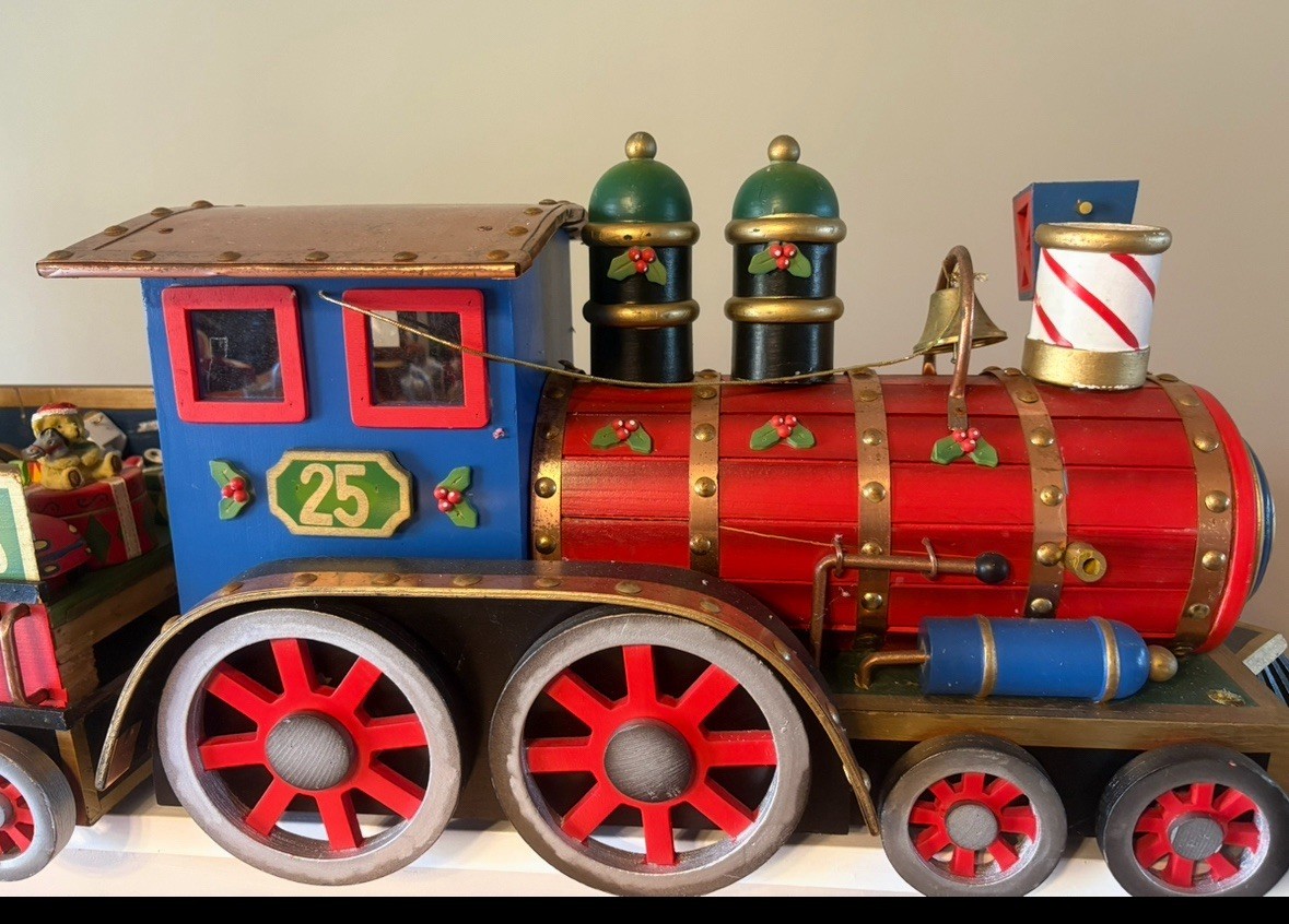 Christmas Express Train Set – 3-Piece Hand Painted Porcelain includes Lights