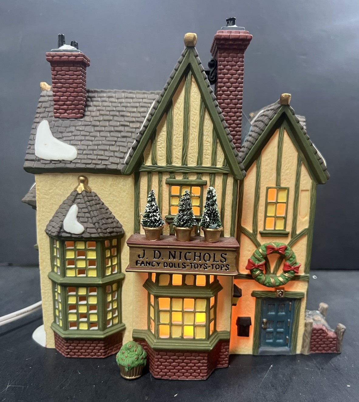 Department 56 J.D. Nichols Lighted Toy Shop W/box, 1995, Tested And Works, EUC!!