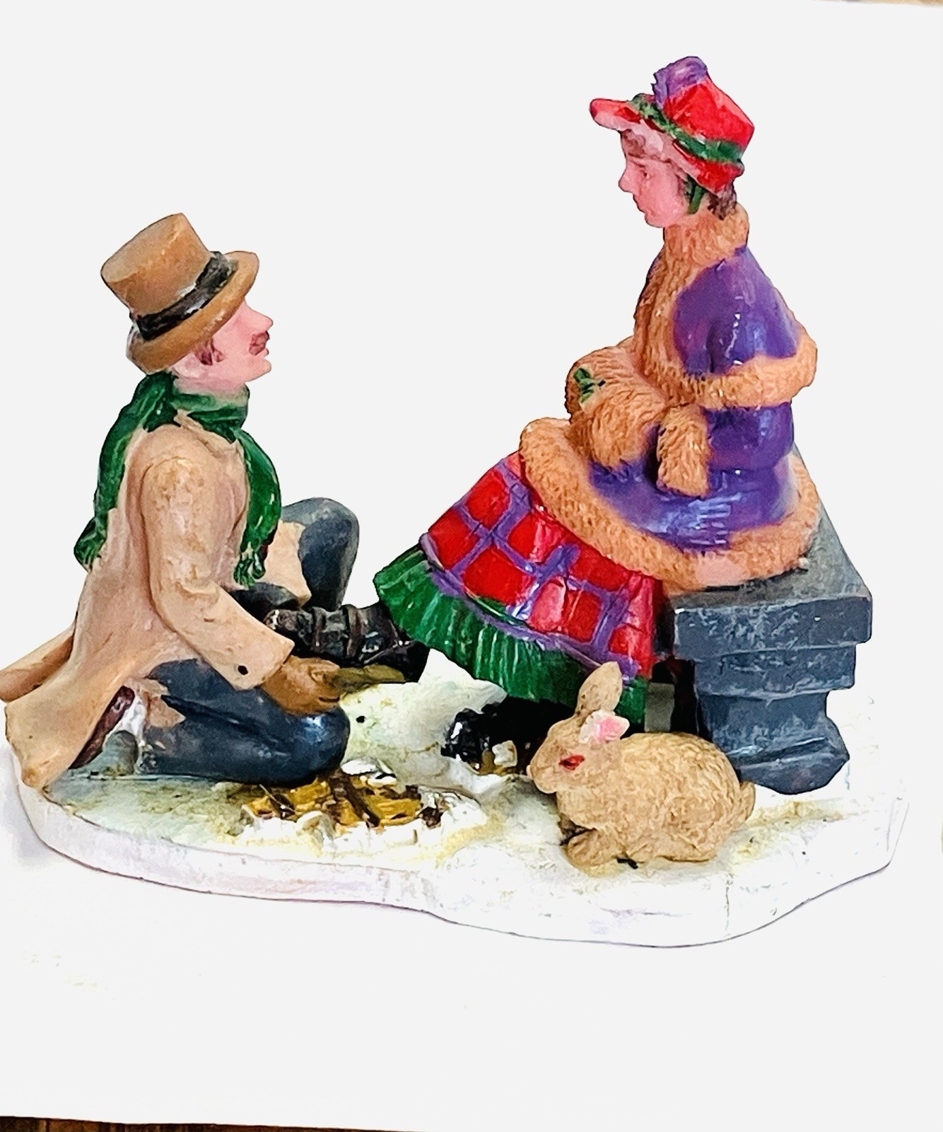 Lemax Christmas Village Figures Set Of 3 Minor Wear