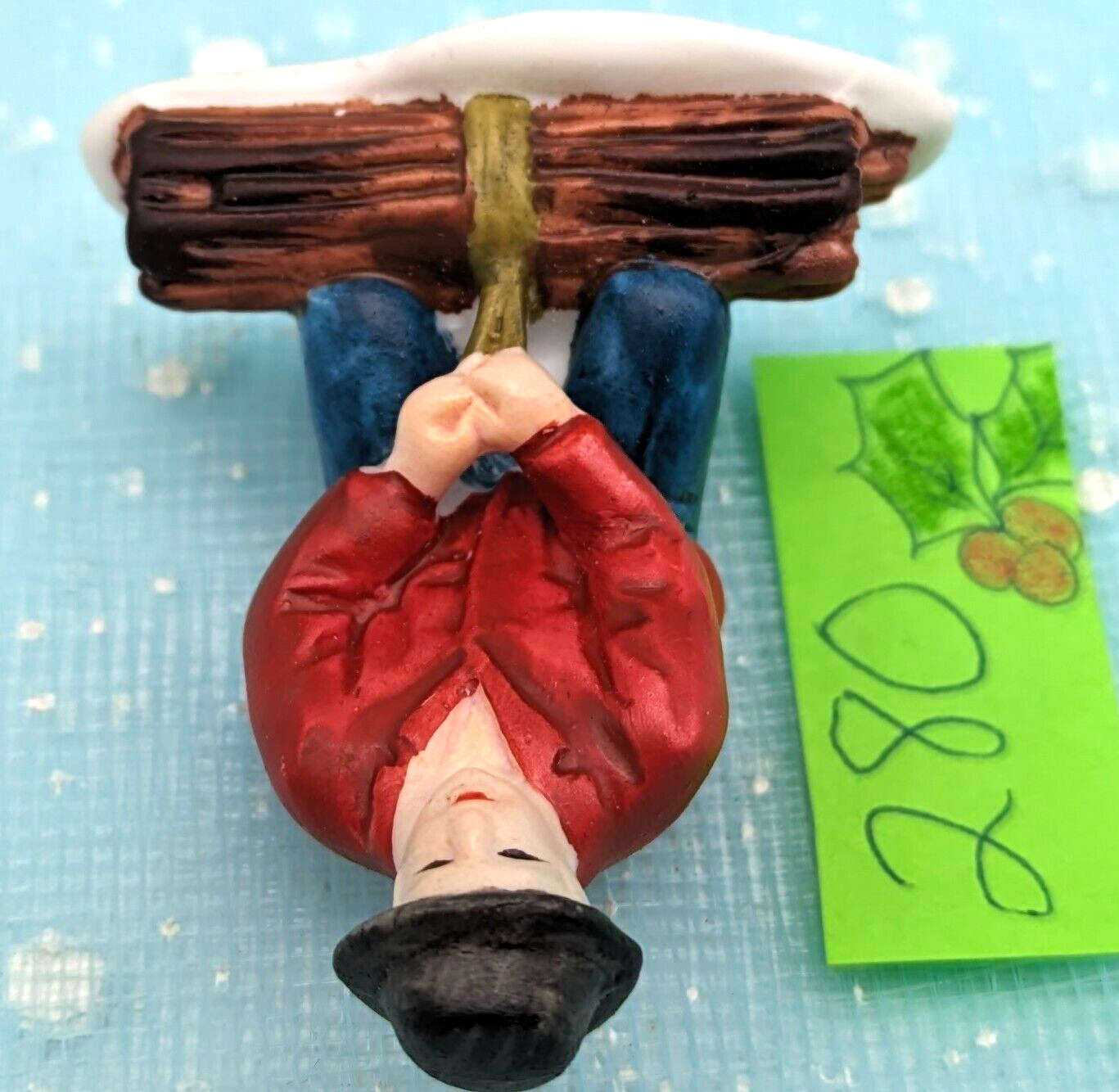 Dept 56 Man Bundling Kindling Porcelain Christmas Village Acessory LOOSE INV280