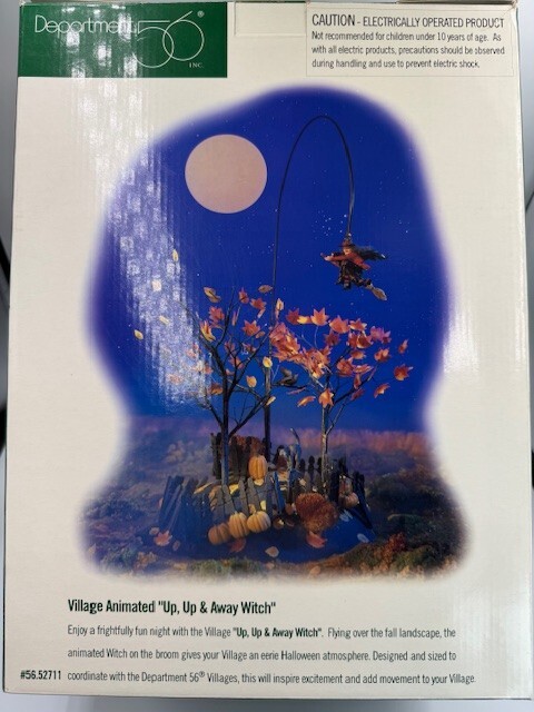 Department 56 Up Up & Away Witch Halloween Series Retired 1998 565271 NEW