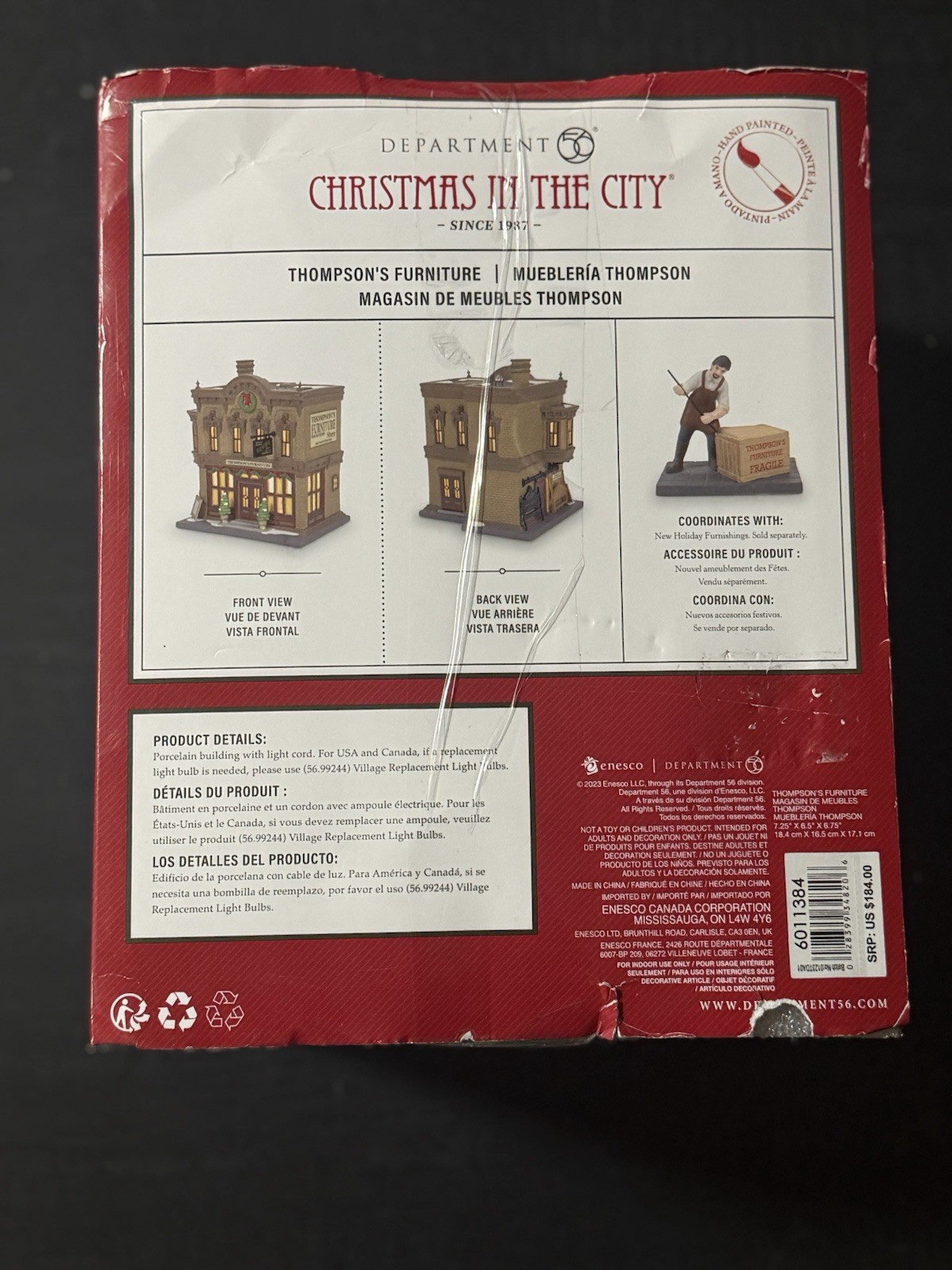 Department 56 Thompson Furniture New Never Displayed Christmas In The City