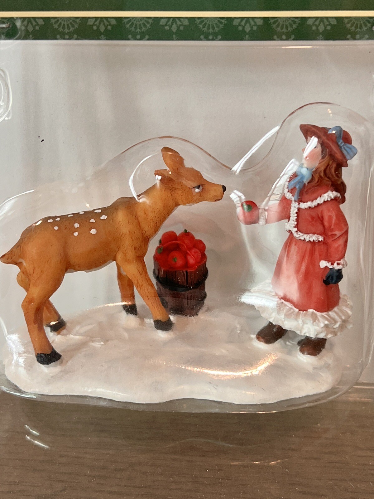 Holiday Time Figurine Girl With Deer Vintage