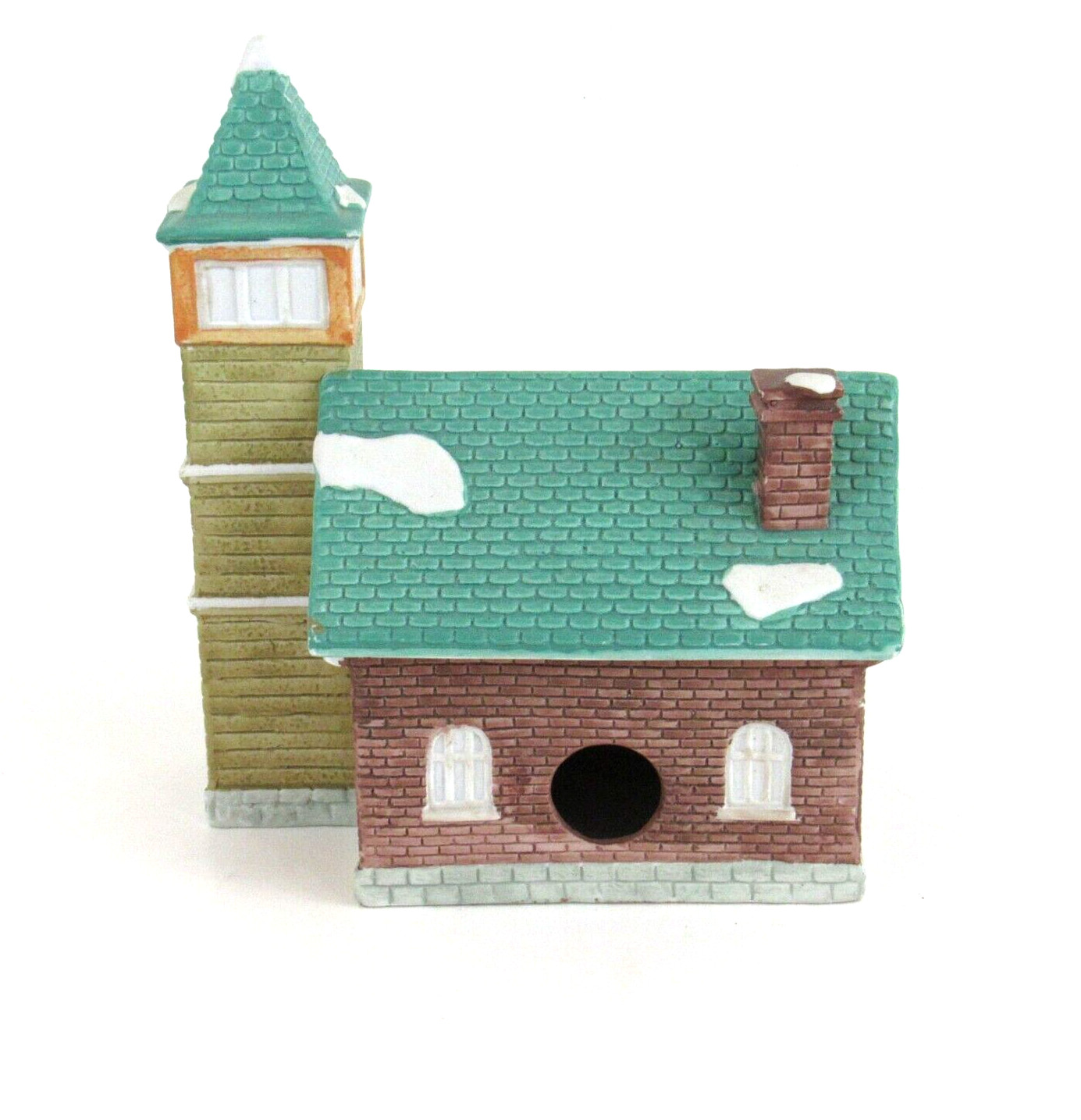 Dickens Collectables Porcelain Hand Painted Fire Station Lighted House Vtg. 1992
