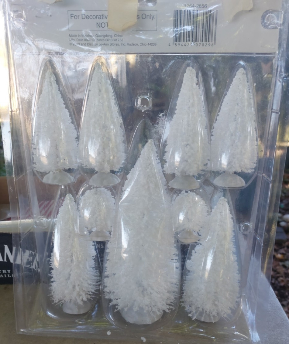 HOLIDAY INSPIRATIONS Christmas Village Snow Trees 9 Pk