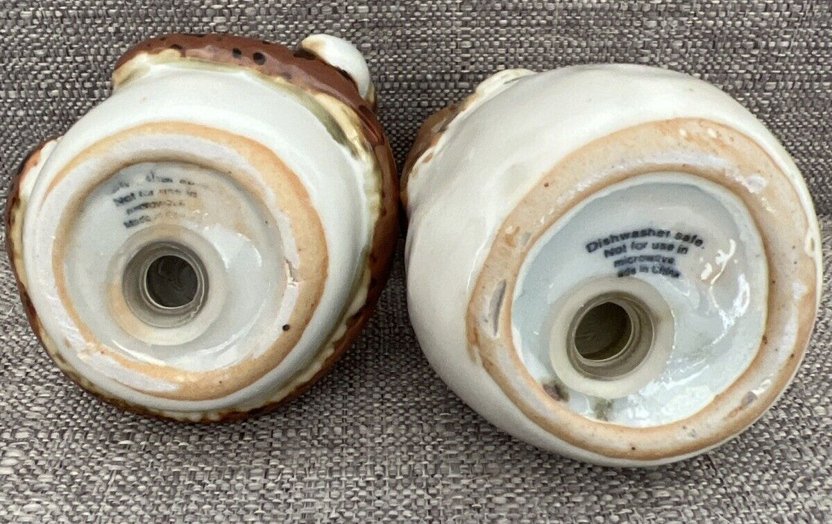 St. Nicholas Square Forest Friends Salt & Pepper Shakers w/Stand Ceramic Glossy