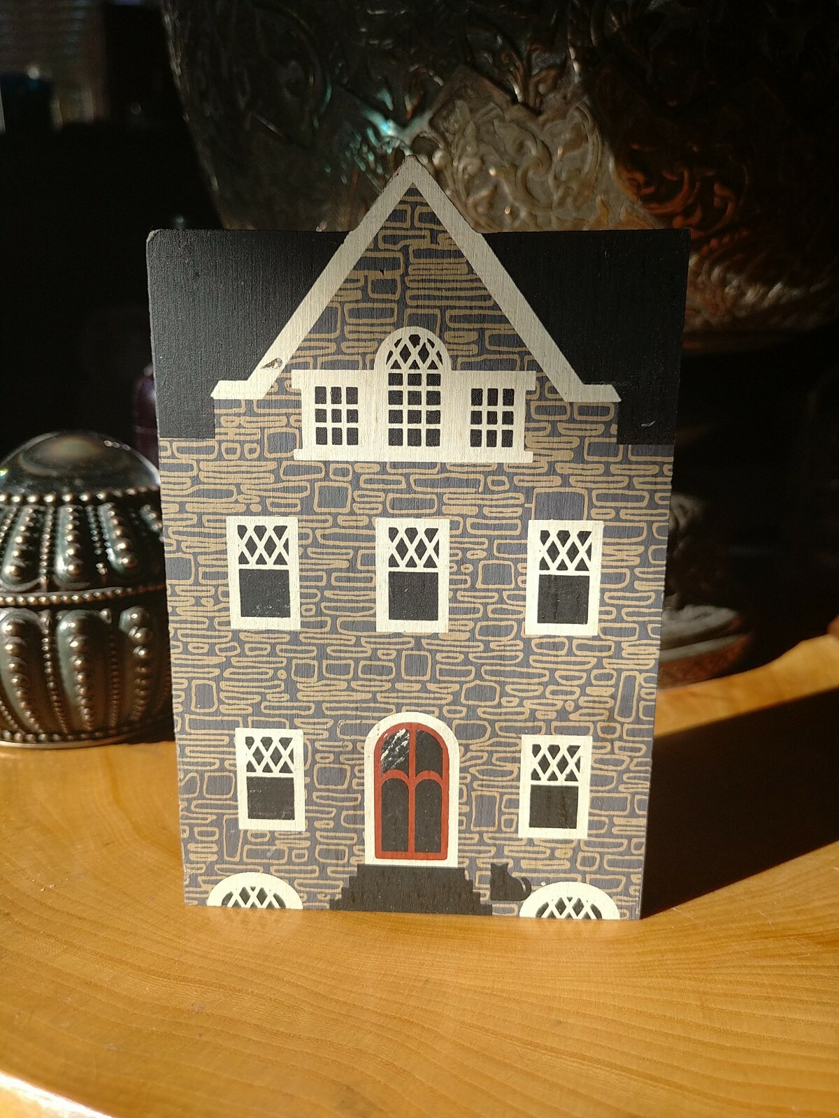 1985 cats meow village. Series III. Hobart Harley wood block. Joline ’90