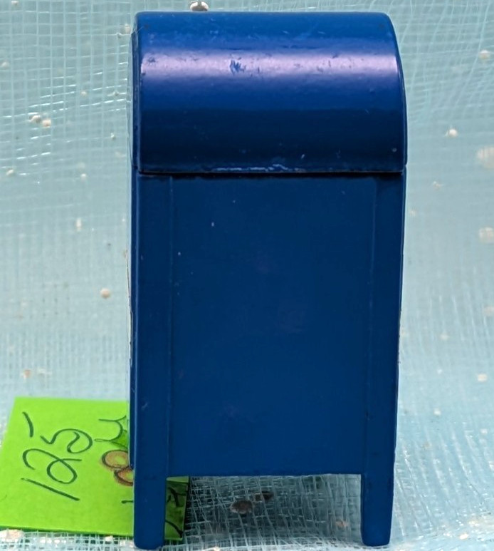 Blue Metal Mailbox 1 7/8″ tall Christmas Village Accessory NO BOX INV125