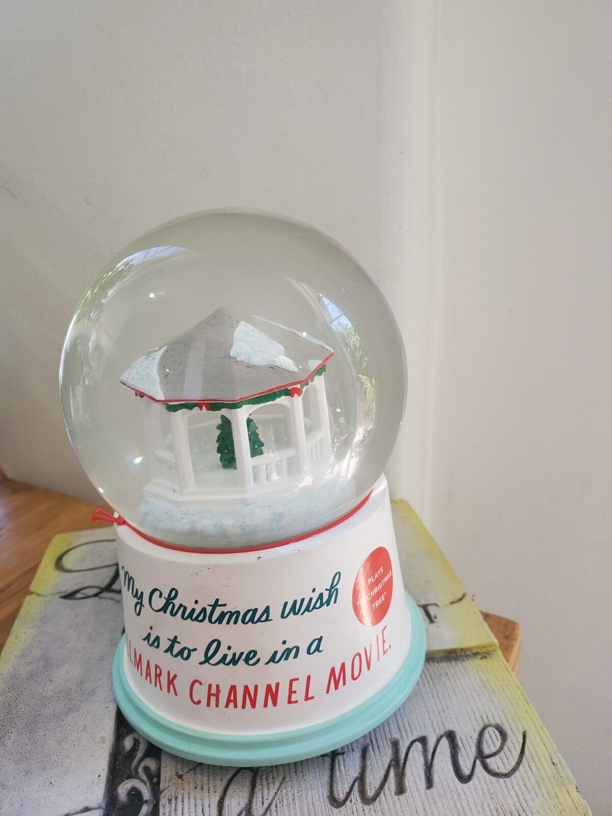 Christmas SNOW Globe Hallmark Movie Channel Gazebo Water 🎄Tree Musical NEW Gift
