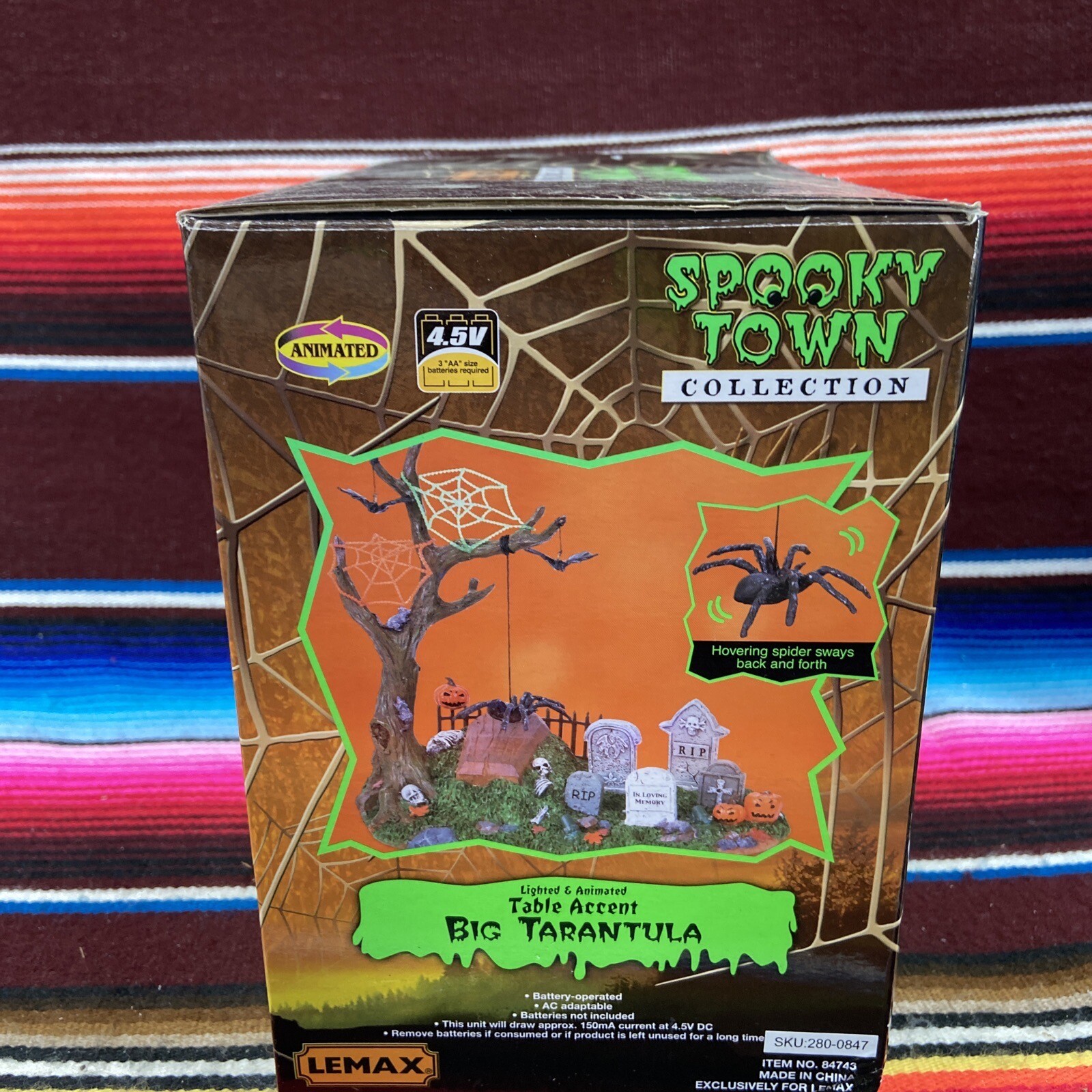 Lemax 84743 BIG TARANTULA Spooky Town Table Accent Halloween Decor 280-0848