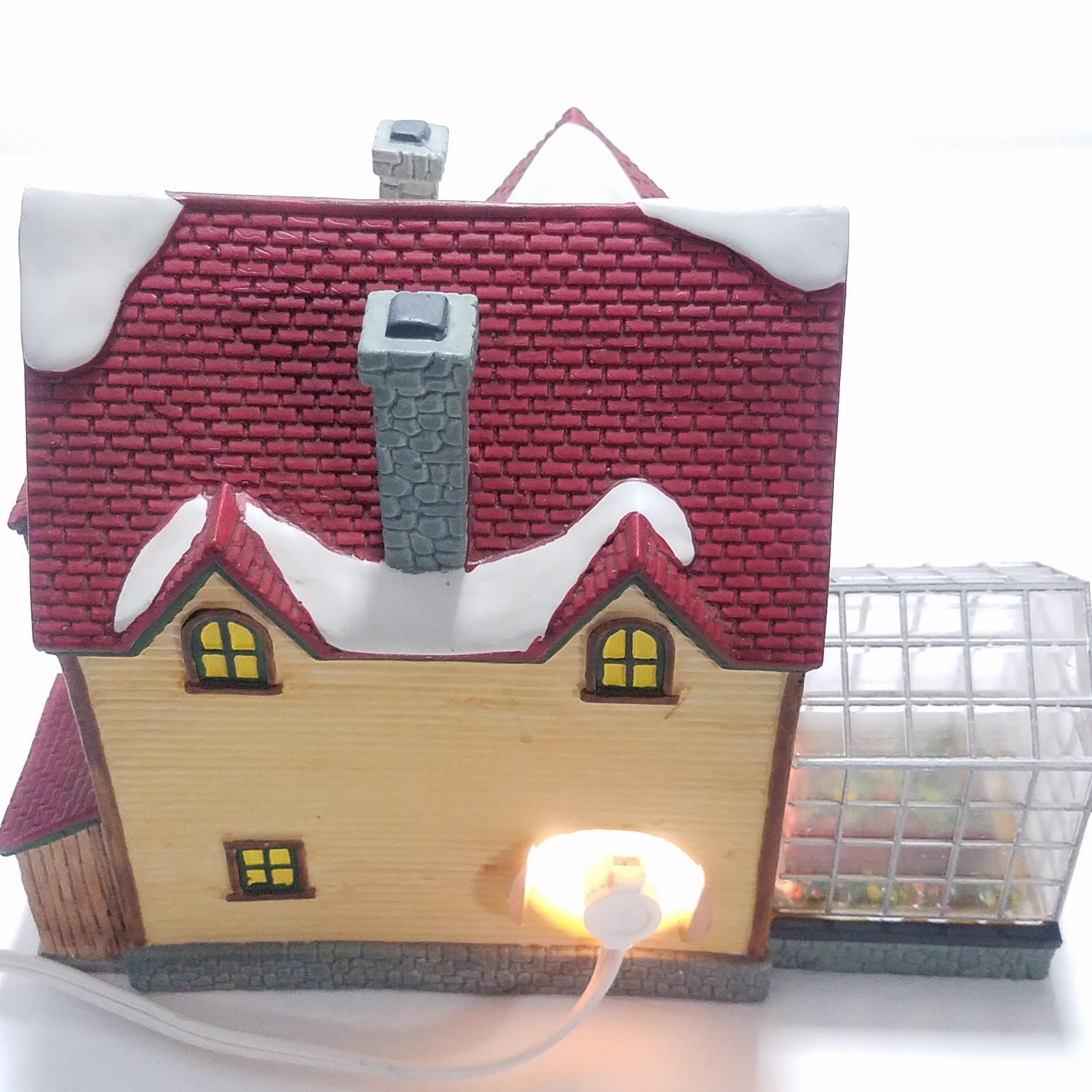 Lemax 1998 Nancy’s Nurseries Jukebox Junction #85279 Greenhouse Chimney Red Tile