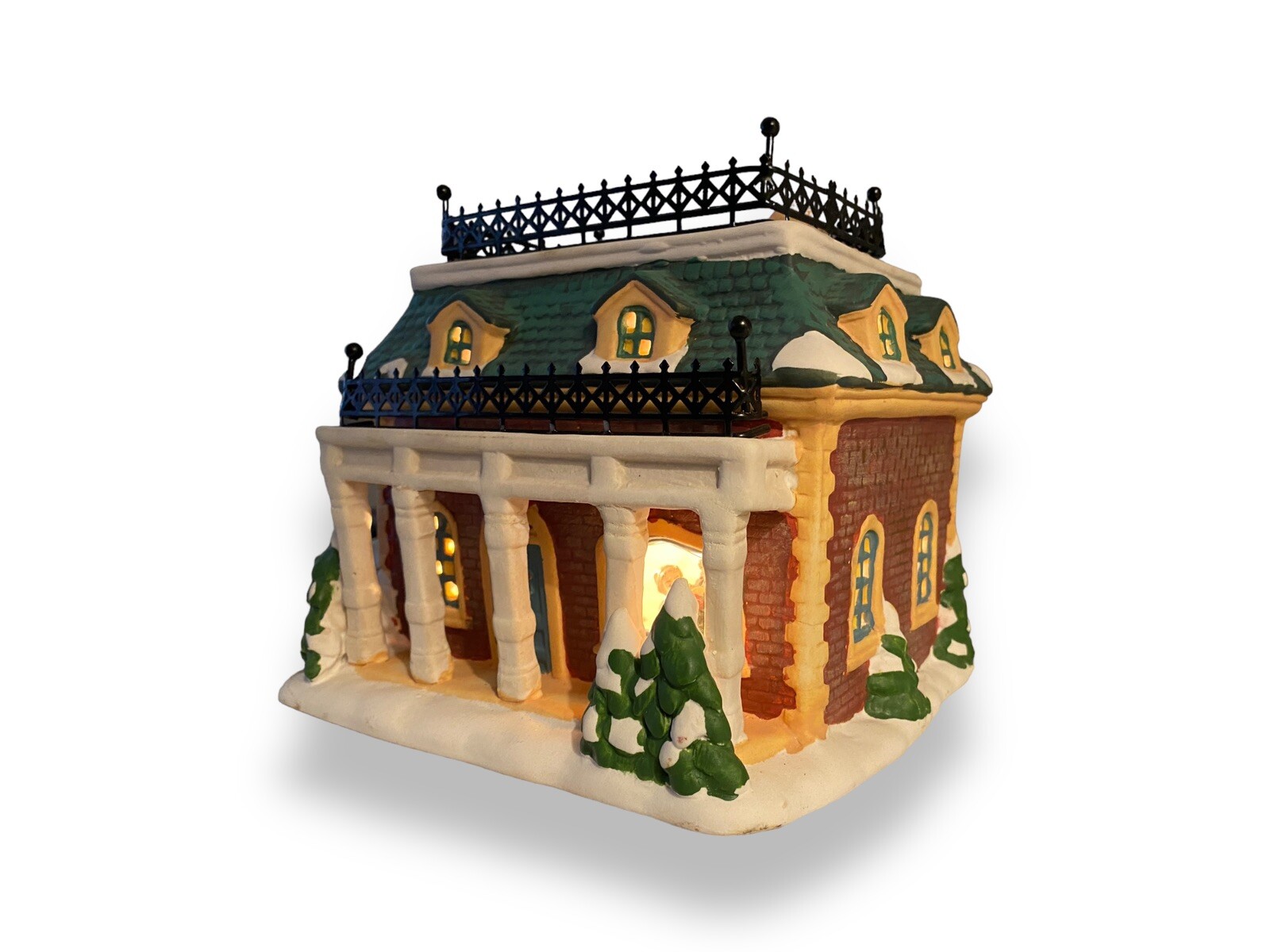 American Greetings Ingleby Village Banker’s House Lighted Ceramic Christmas NIB