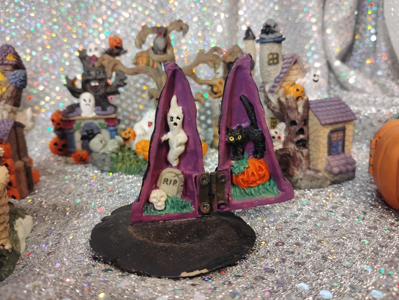 Lot of 13 Assorted Small Halloween Village Figures 1″-3″ – See Pictures