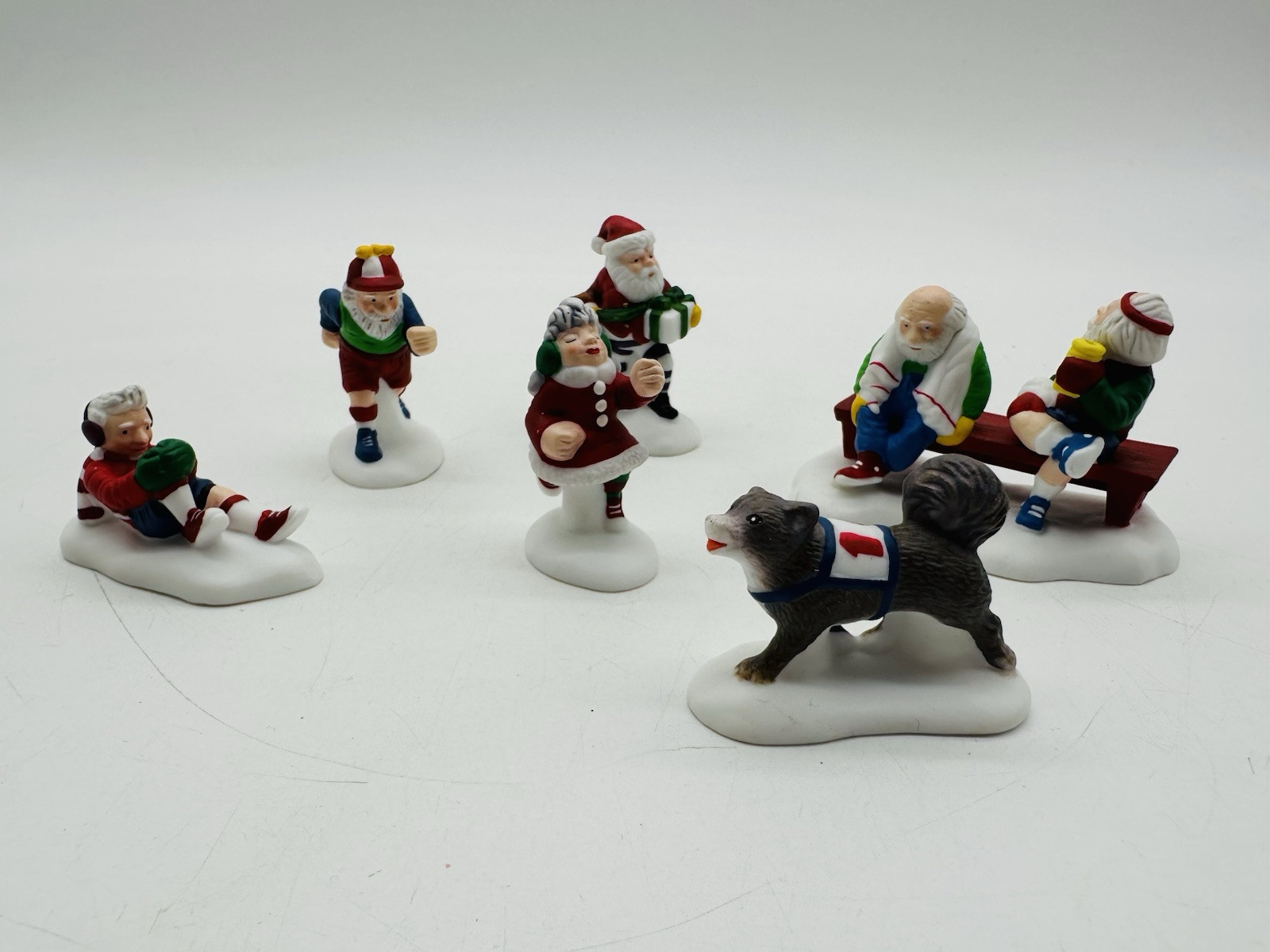 Dept 56 North Pole Fun Run set of 6 No Box No Sign Incomplete Set