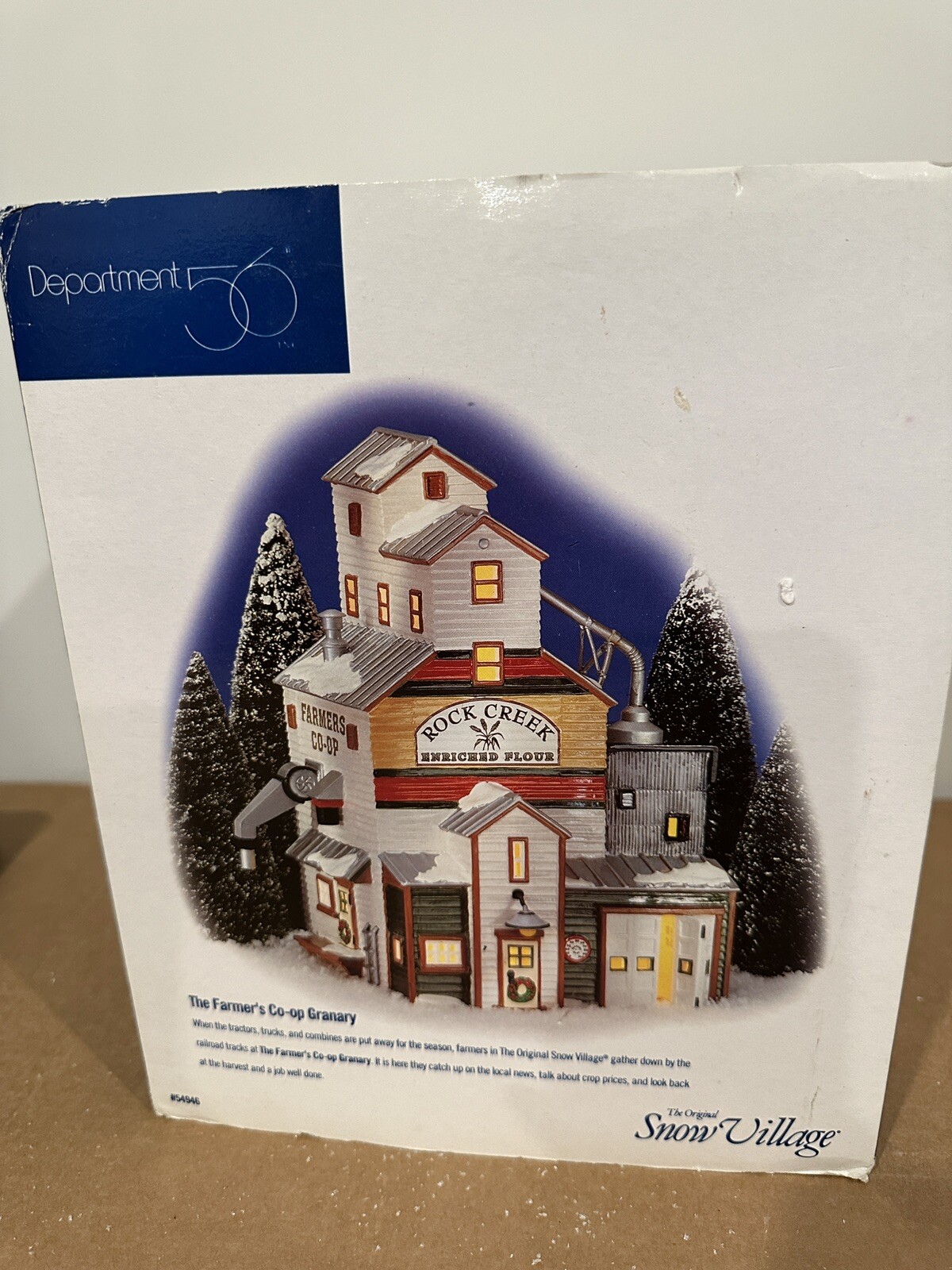 Dept. 56 Snow Village “Farmer’s Co-op Granary” Rock Creek 1998 Ceramic Holiday