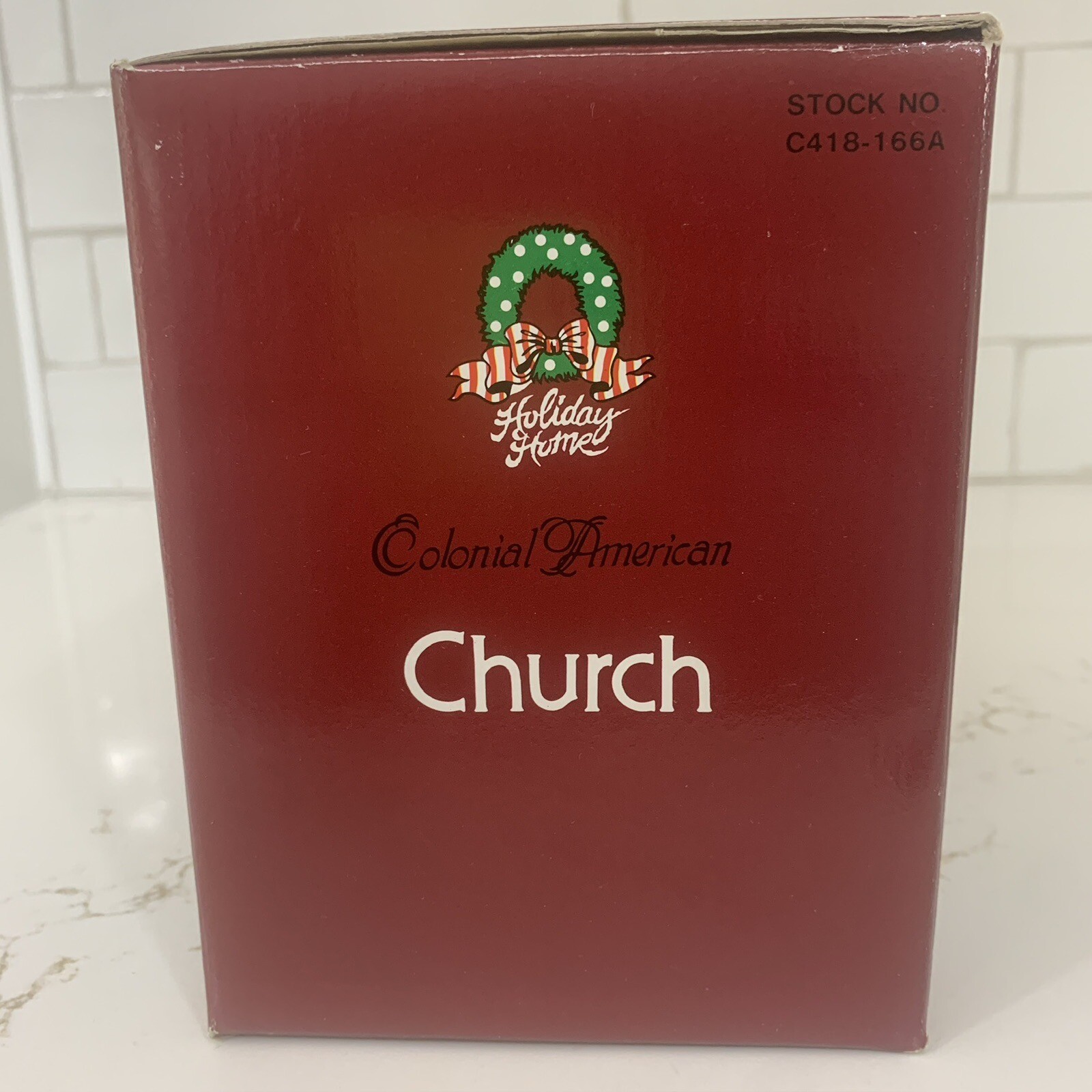 Vintage Holiday Home Colonial American Porcelain Church Christmas Village Taiwan