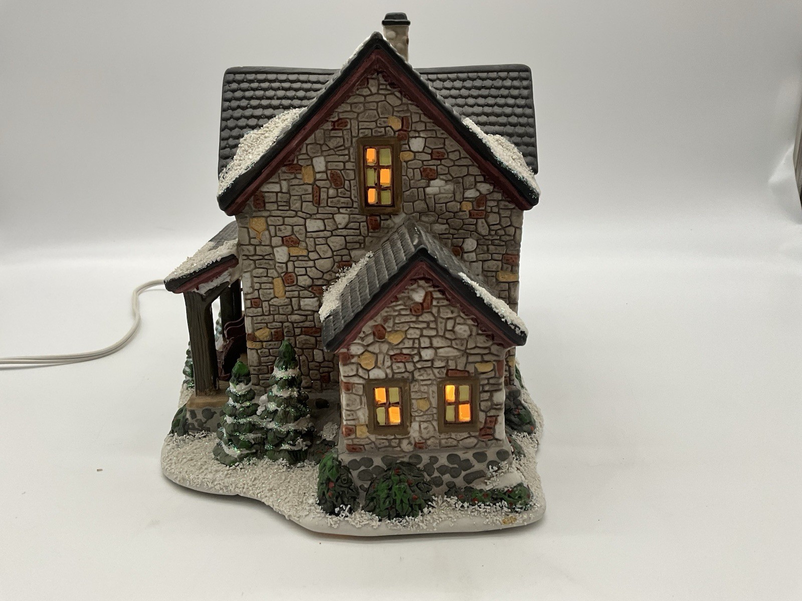 St.Nicholas Square Village “Stone Cabin” Illuminated Christmas House