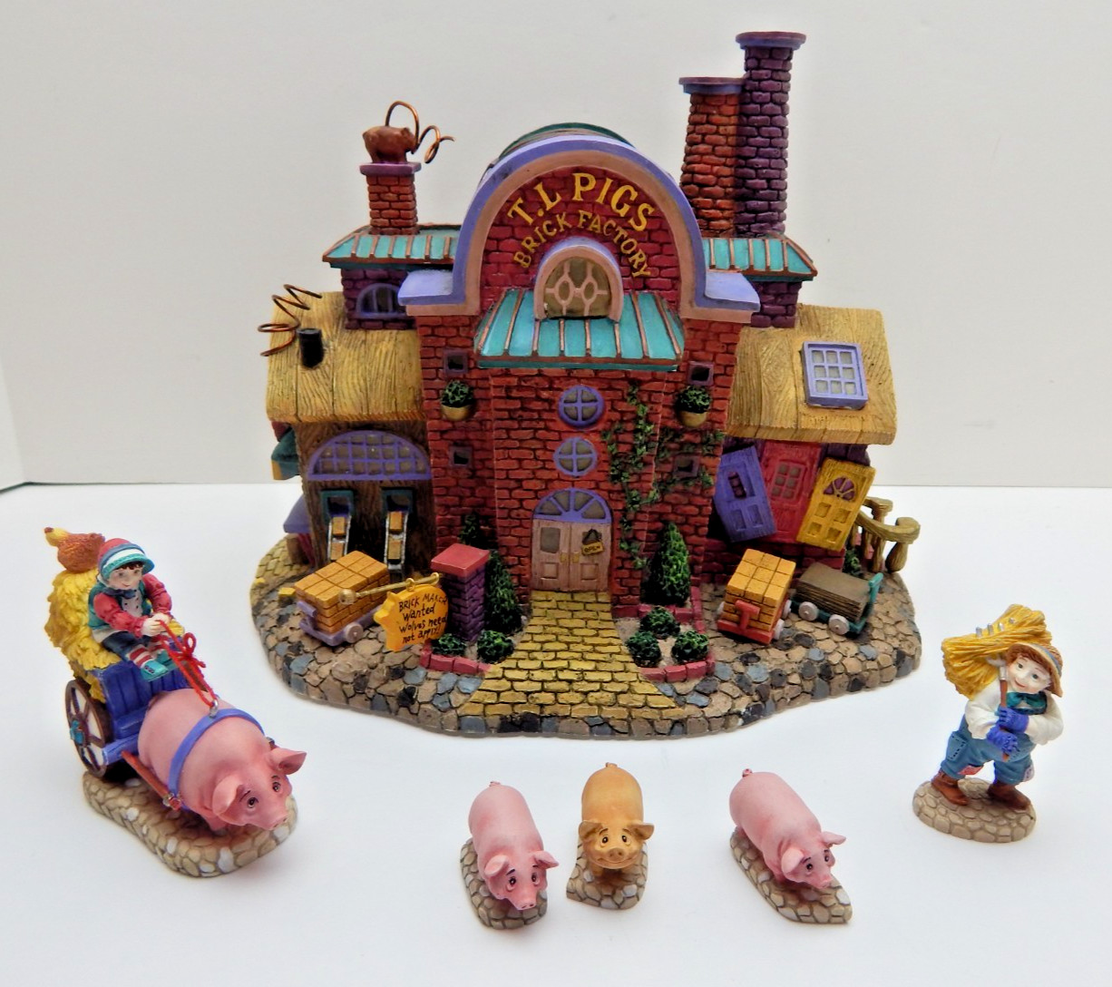 Dept 56 Storybook Village Collection T.L. Pigs Brick Factory 13182 Complete w/Bx